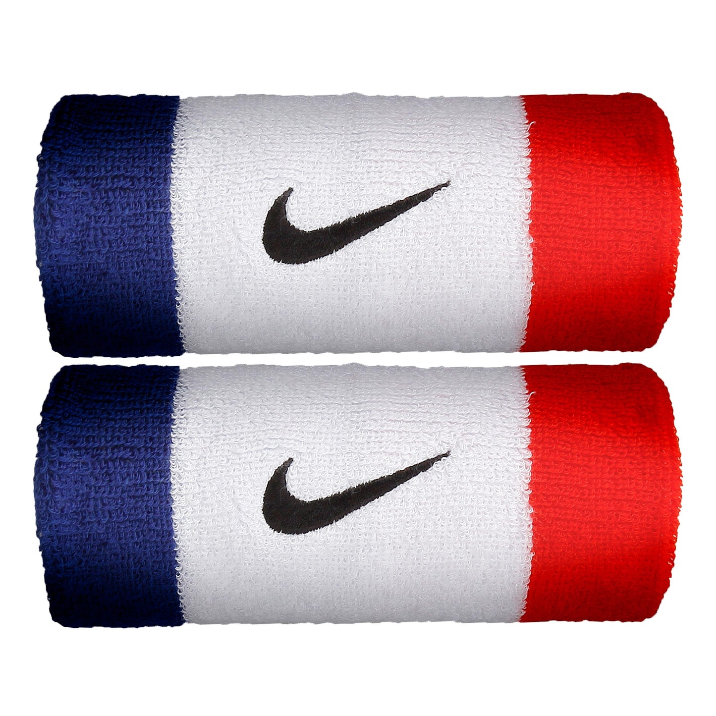 Nike Swoosh Doublewide Cinta para sudor Pack de 2 Unisex - blanco, azul Nike Swoosh Doublewide Cinta para sudor Pack de 2 Unisex - blanco, azul