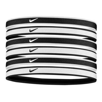Nike Swoosh Sport Tipped Cinta Para El Pelo Pack De 6-Blanco,Negro Nike Swoosh Sport Tipped Cinta Para El Pelo Pack De 6-Blanco,Negro