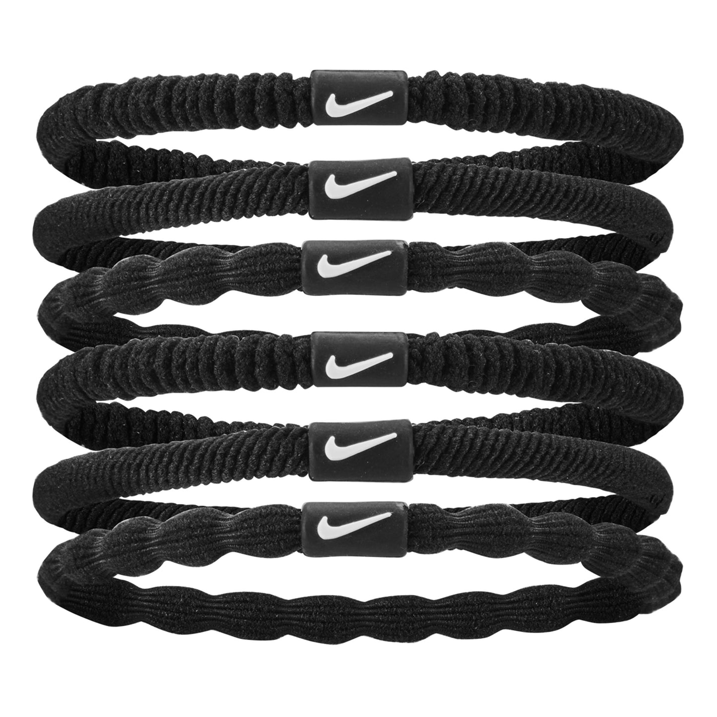 Nike Flex Cinta Para El Pelo Pack De 6-Negro,Blanco Nike Flex Cinta Para El Pelo Pack De 6-Negro,Blanco