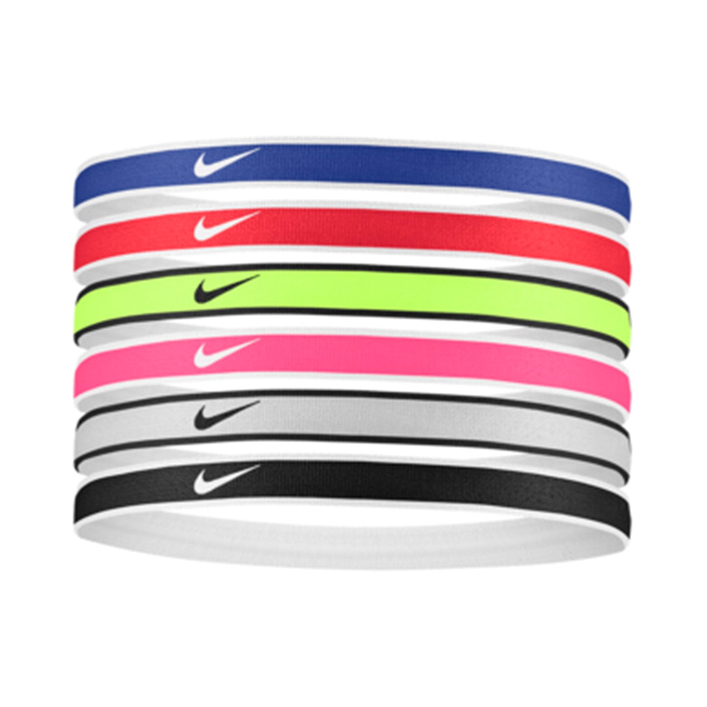 Nike Swoosh Sport Tipped Cinta Para El Pelo Pack De 6-Rojo,Azul Nike Swoosh Sport Tipped Cinta Para El Pelo Pack De 6-Rojo,Azul