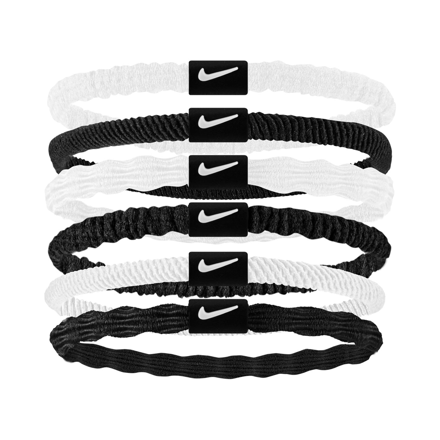 Nike Flex Hair Tie Cinta Para El Pelo Pack De 6-Blanco,Negro Nike Flex Hair Tie Cinta Para El Pelo Pack De 6-Blanco,Negro