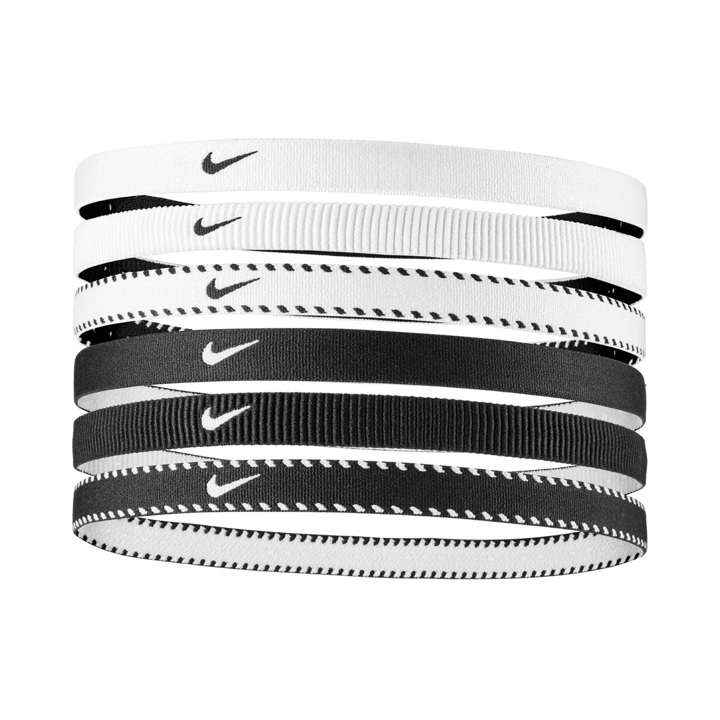 Nike Nike Flex Classic Cinta Para El Pelo Pack De 6-Blanco,Negro Nike Nike Flex Classic Cinta Para El Pelo Pack De 6-Blanco,Negro