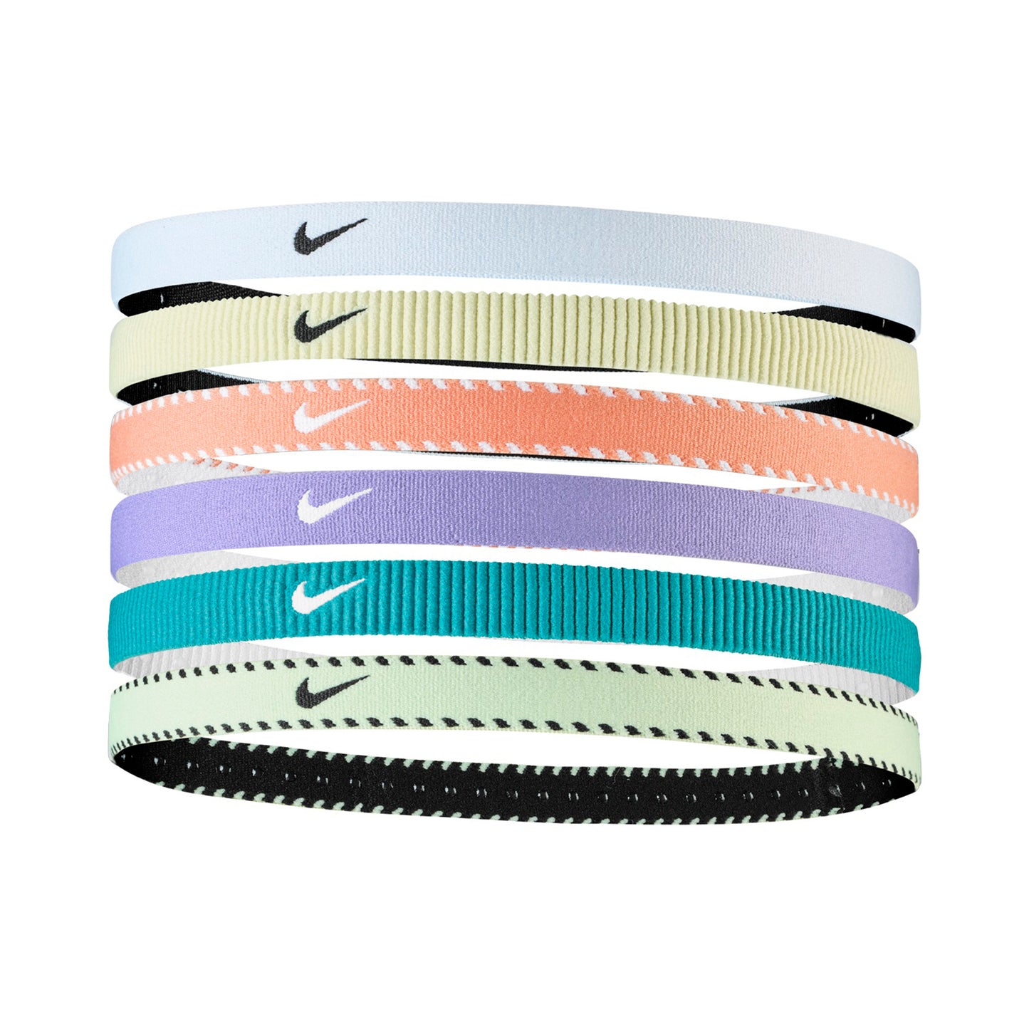 Nike Nike Flex Classic Cinta Para El Pelo Pack De 6-Lila,Blanco Nike Nike Flex Classic Cinta Para El Pelo Pack De 6-Lila,Blanco