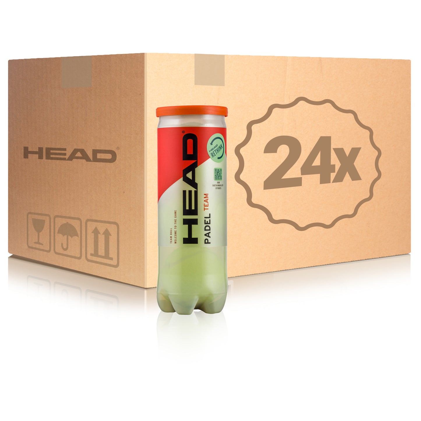 HEAD 24 botes de 3 pelotas Padel Team HEAD 24 botes de 3 pelotas Padel Team