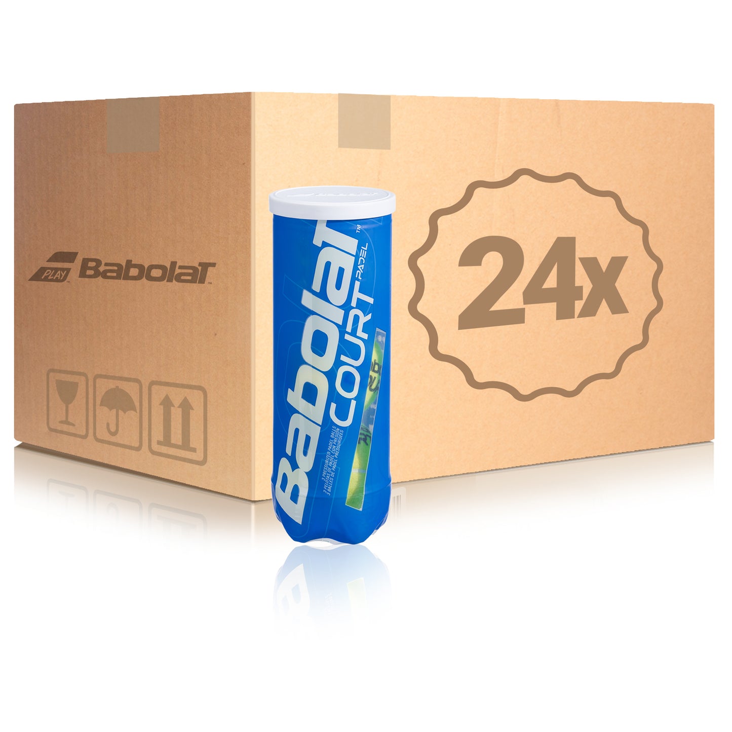 Babolat 24 botes de 3 pelotas Court Padel X3 En caja Babolat 24 botes de 3 pelotas Court Padel X3 En caja