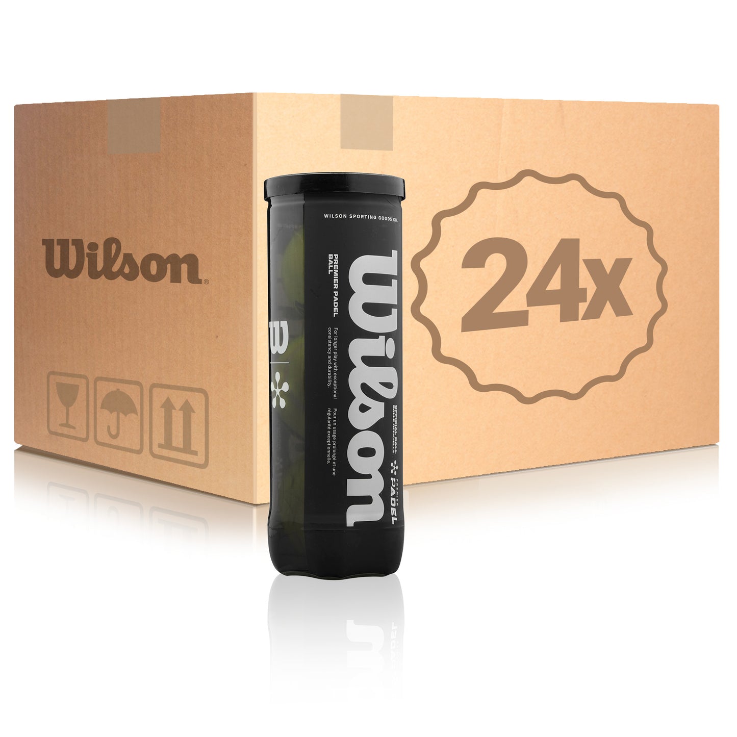 Wilson 24 botes de 3 pelotas Premier Padel X3 Wilson 24 botes de 3 pelotas Premier Padel X3