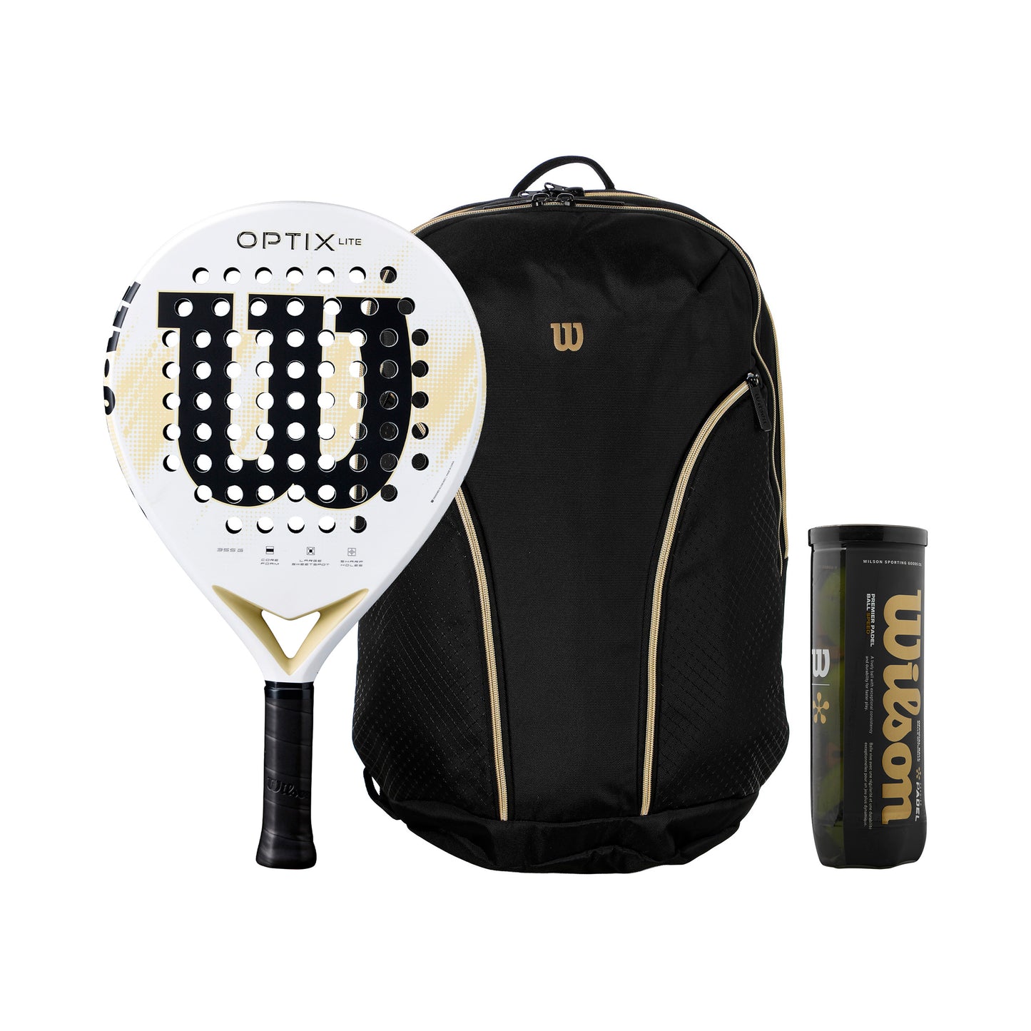 Wilson Pack de 3 Optix V2 Lite Más tubo de pelotas, Más raquetera Wilson Pack de 3 Optix V2 Lite Más tubo de pelotas, Más raquetera