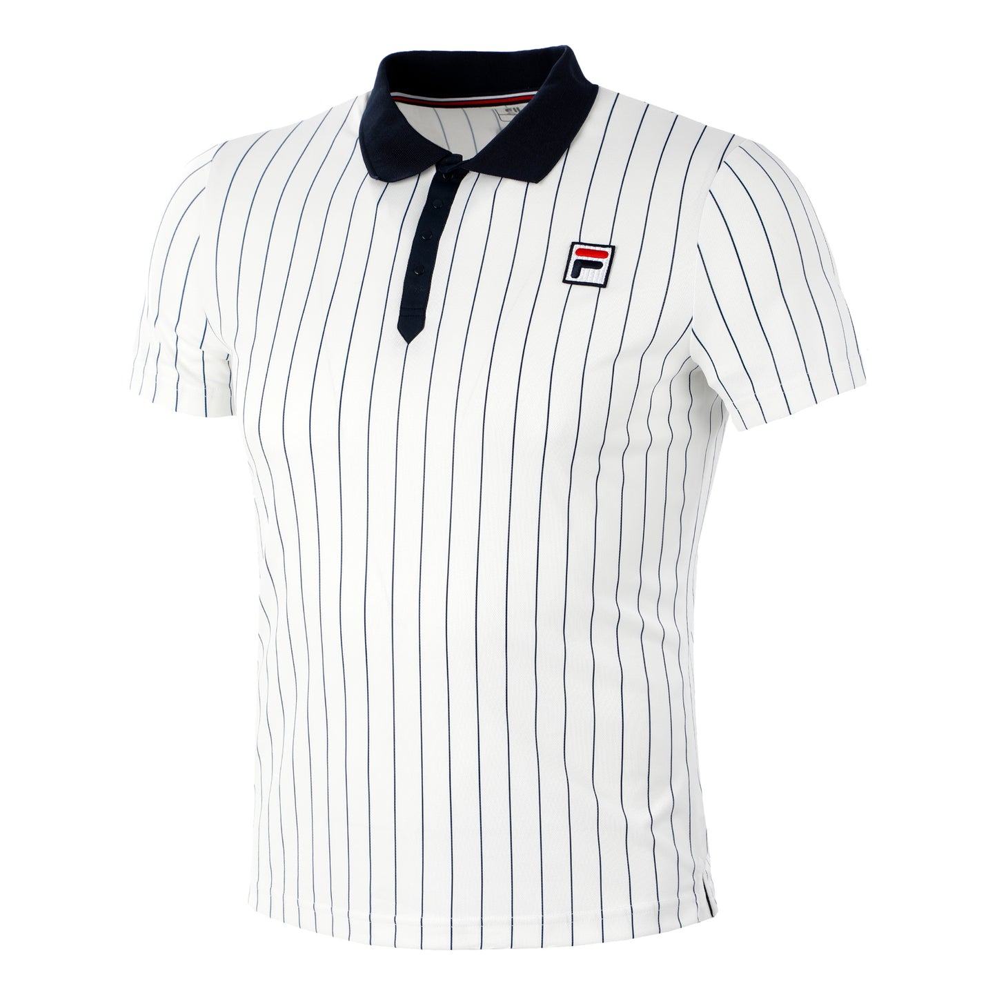 Fila Stripes Björn Polo Hombres - blanco, azul oscuro
