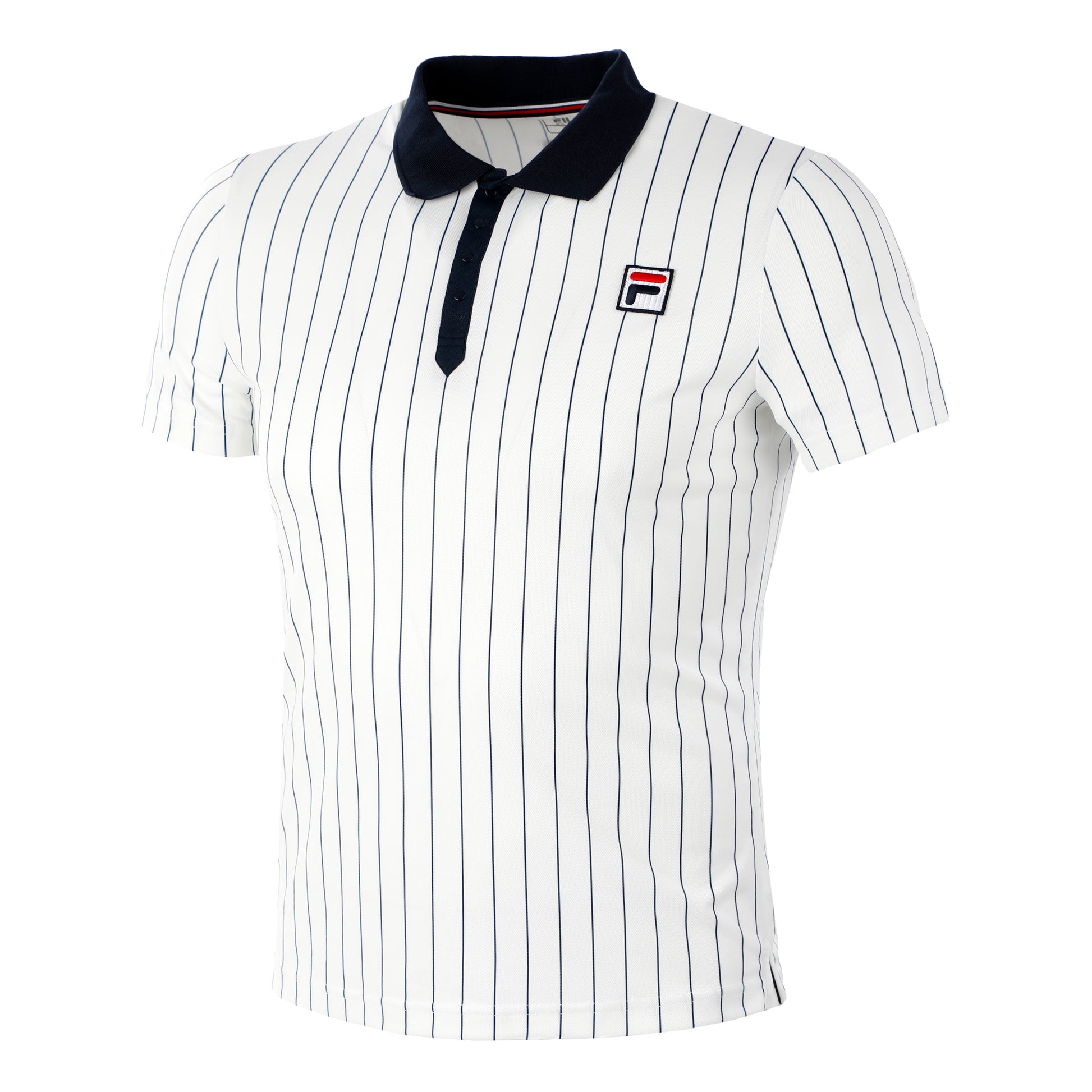 Fila Stripes Björn Polo Hombres - blanco, azul oscuro