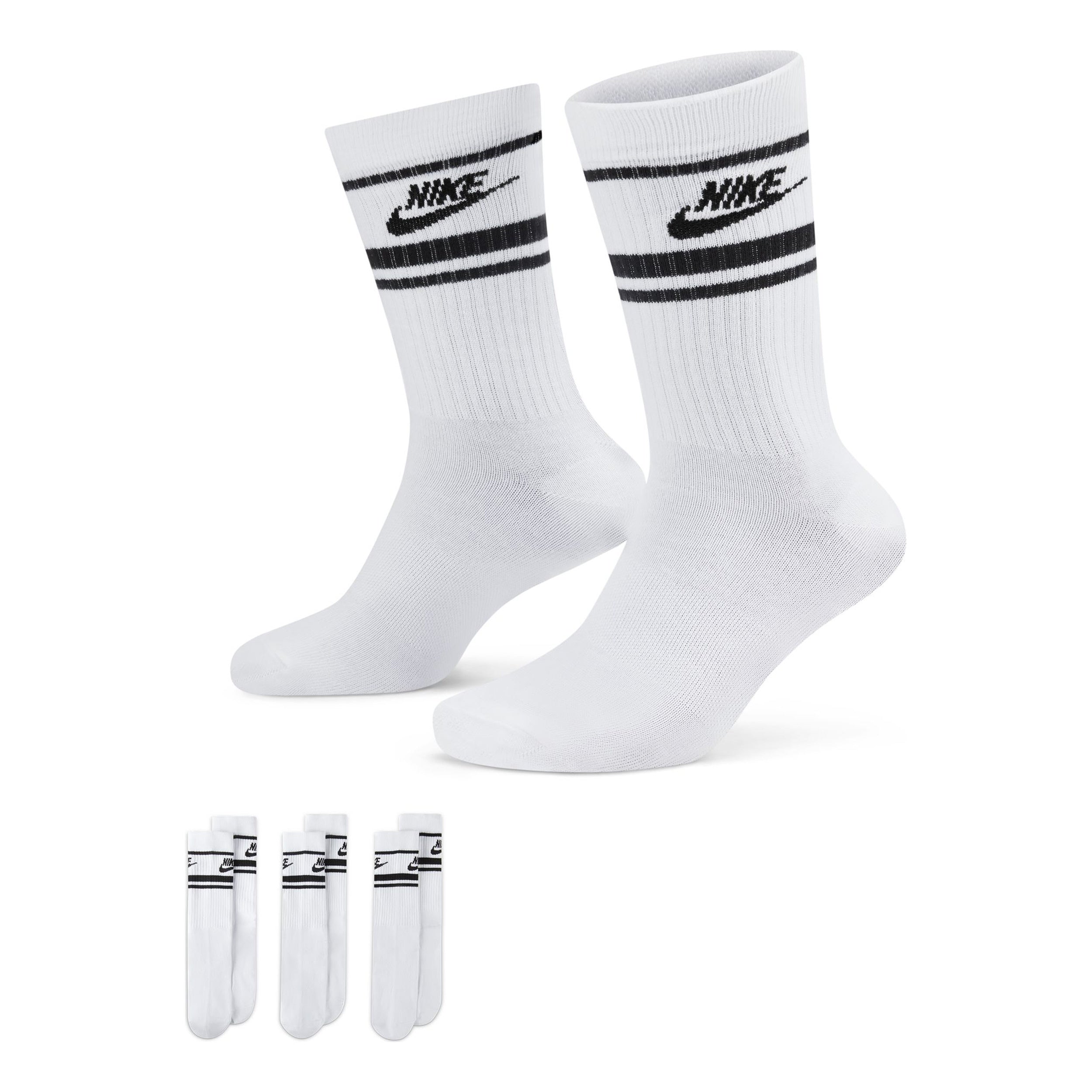 Nike Sportswear Everyday Essential Calcetines De Tenis Pack De 3-Blanco,Negro