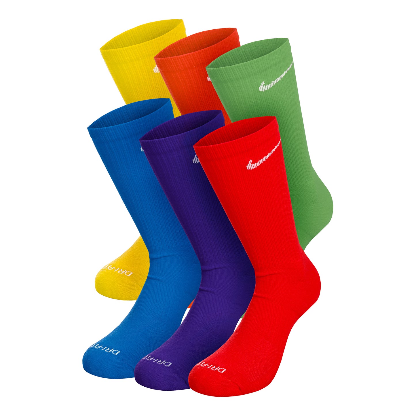 Nike Everyday Plus Cushioned Crew Calcetines de deporte Pack de 6 Hombres - amarillo, verde