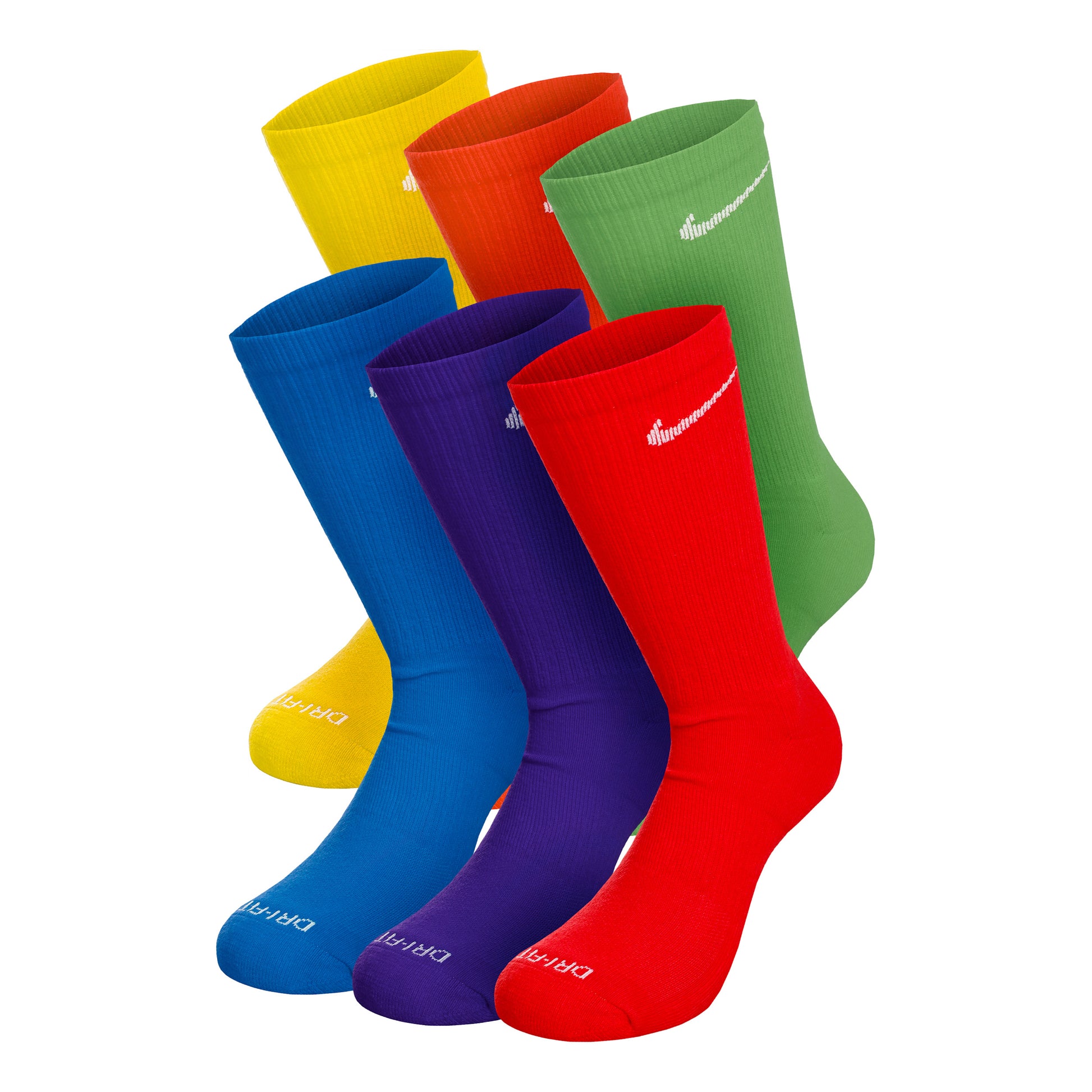 Nike Everyday Plus Cushioned Crew Calcetines de deporte Pack de 6 Hombres - amarillo, verde