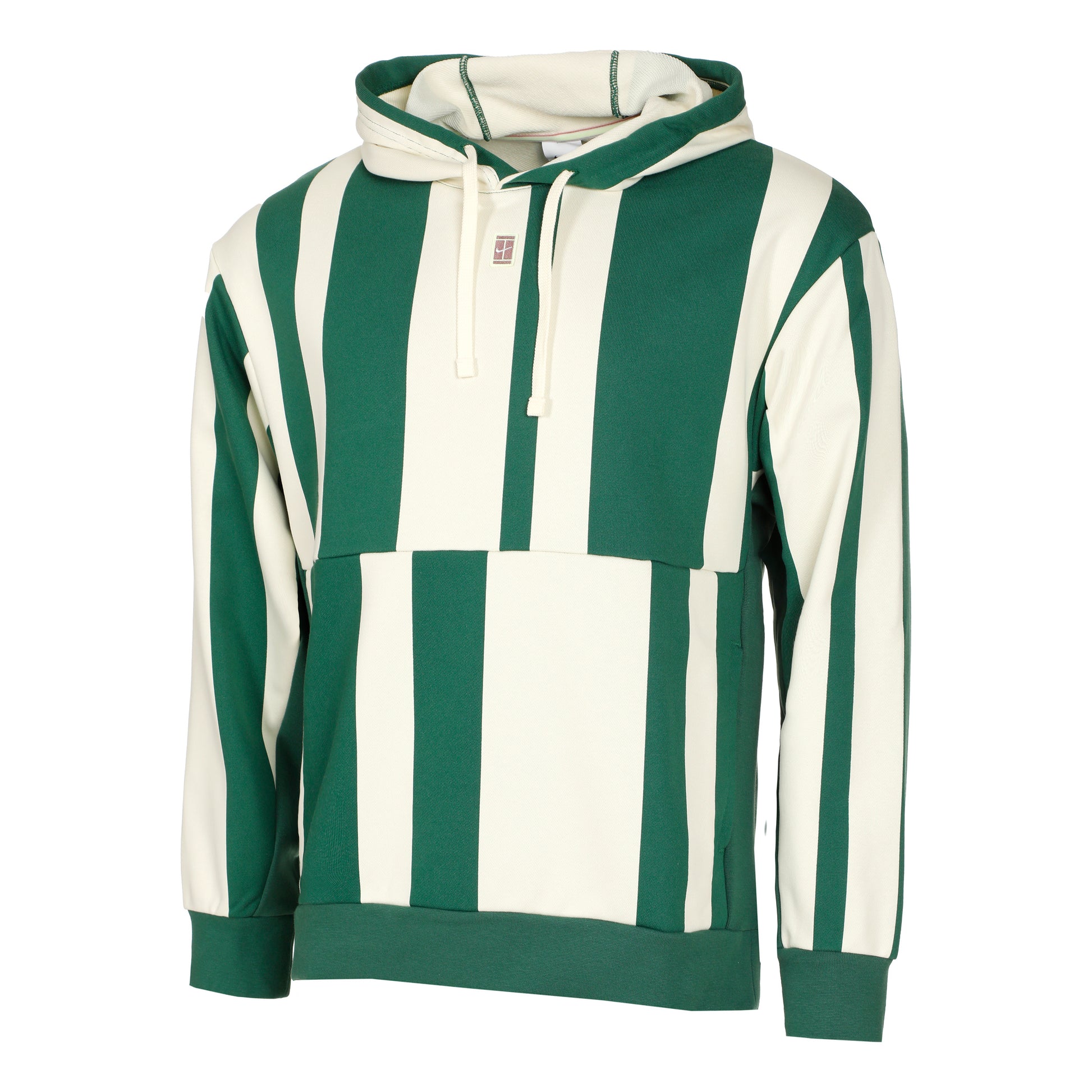 Nike Court Dri-Fit Heritage Fleece Sudadera con capucha Hombres - verde, crema