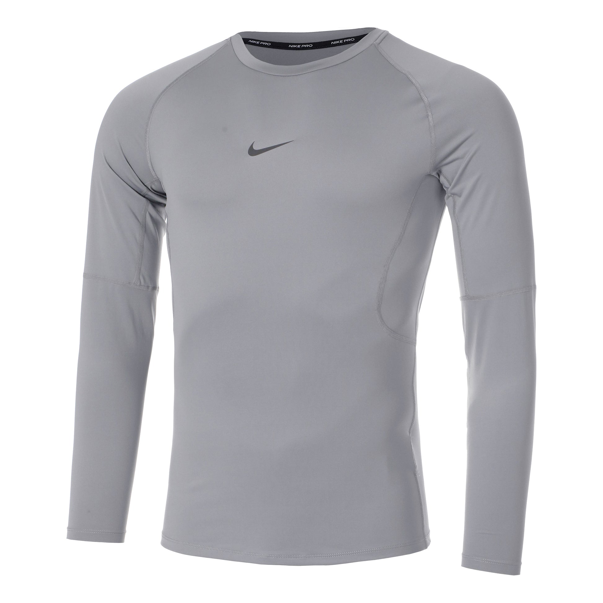 Nike Pro Camiseta De Manga Larga Hombres-Gris Claro