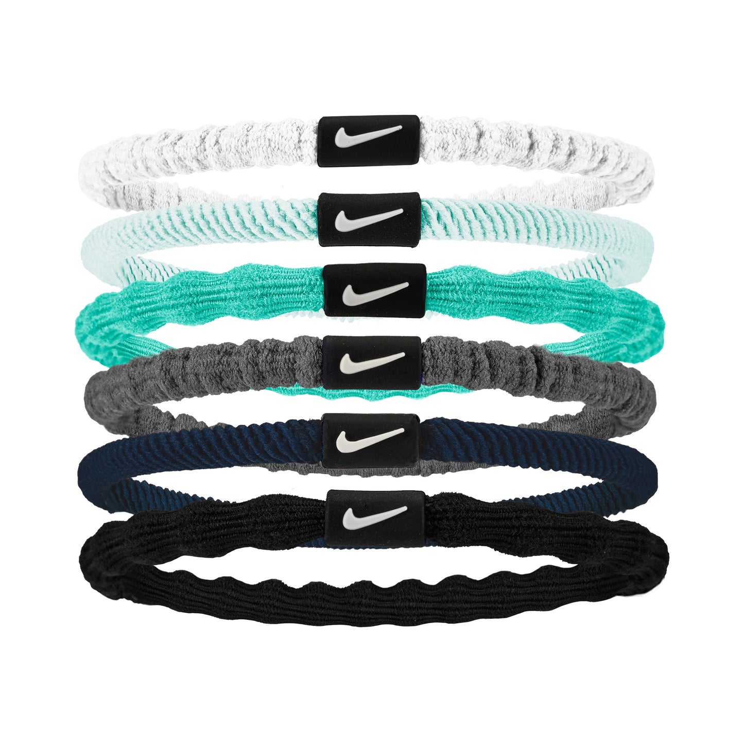 Nike Flex Hair Tie Cinta para el pelo Pack de 6 Unisex - multicolor, blanco
