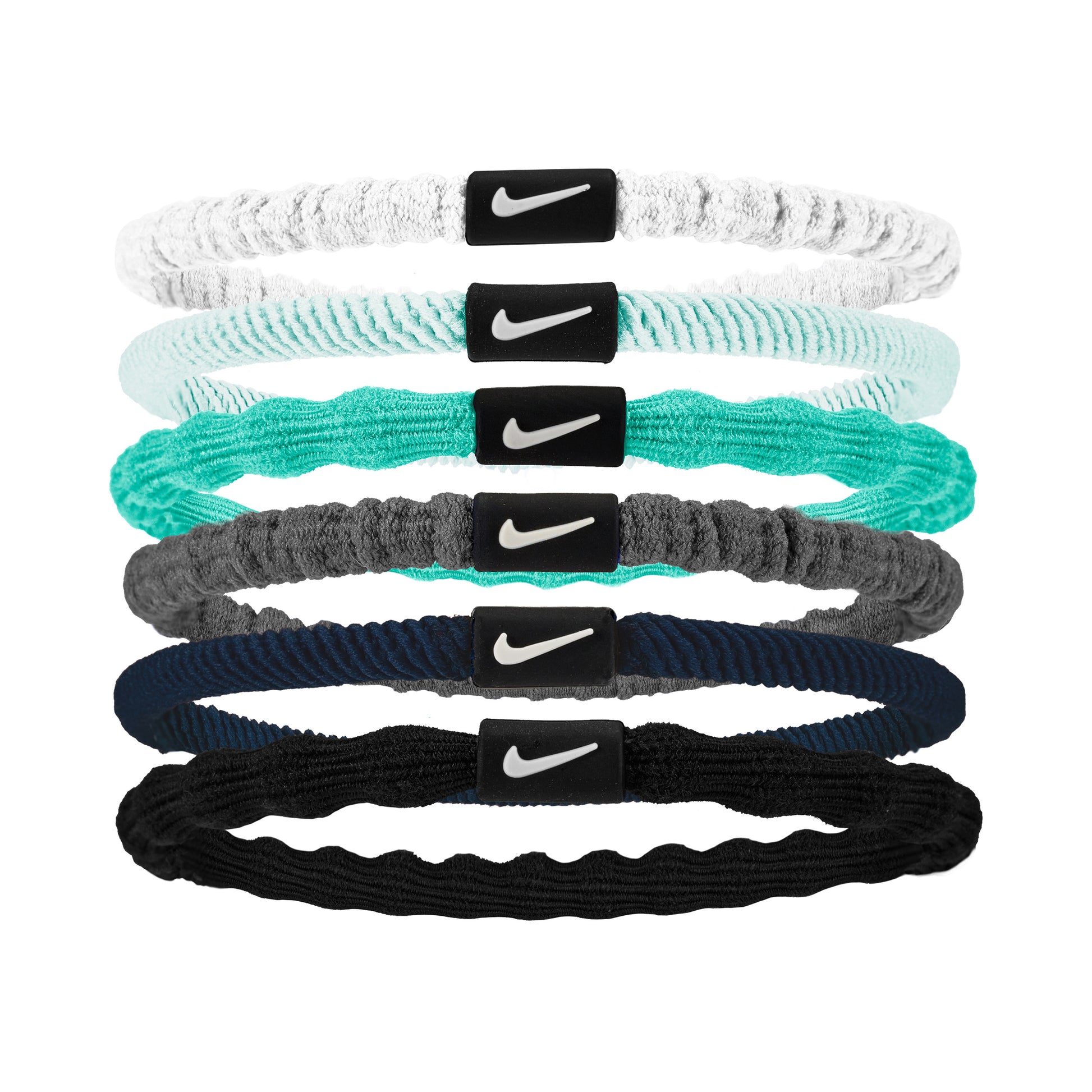 Nike Flex Hair Tie Cinta para el pelo Pack de 6 Unisex - multicolor, blanco