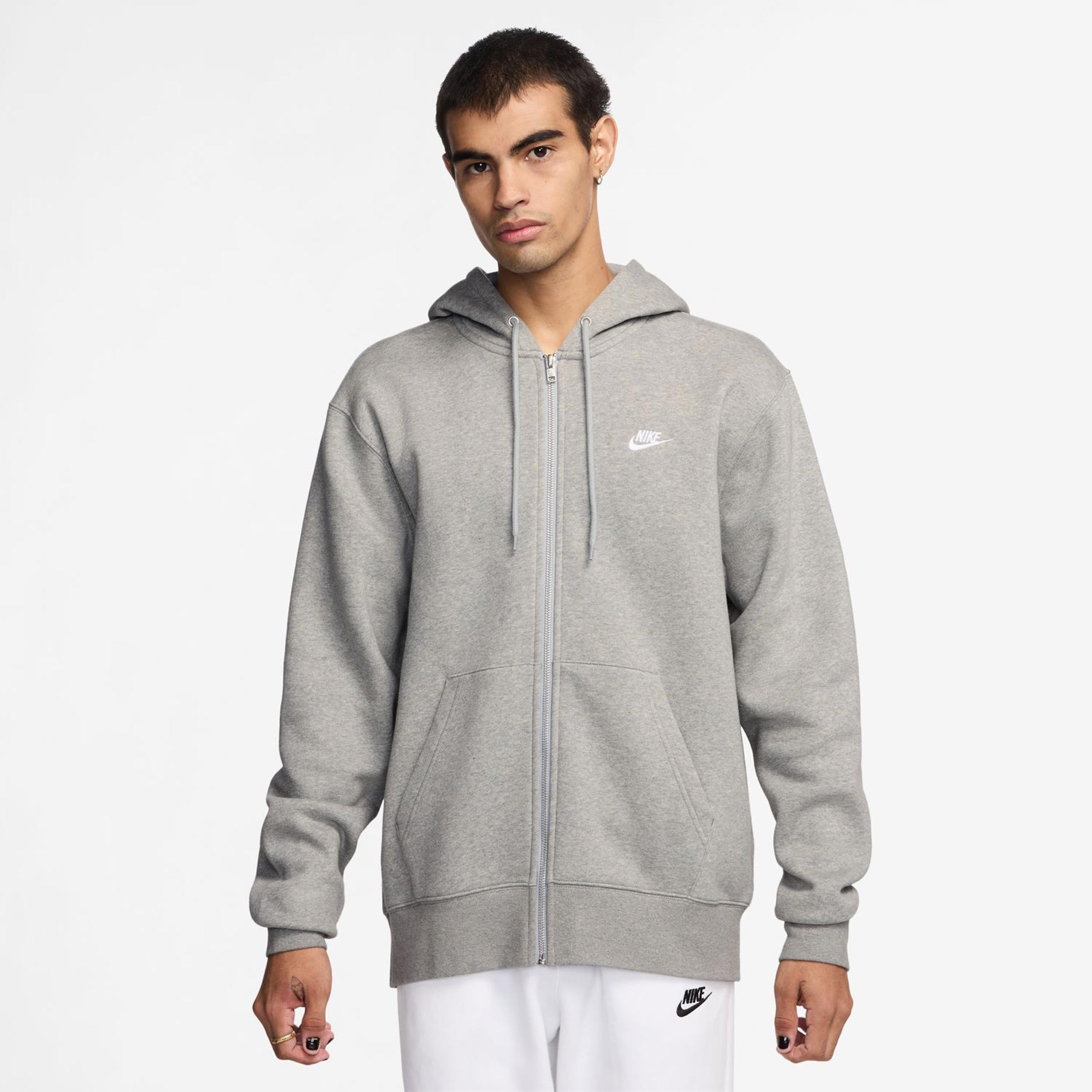 Nike Club Bb Full-Zip Sudadera Con Cremallera Hombres-Gris
