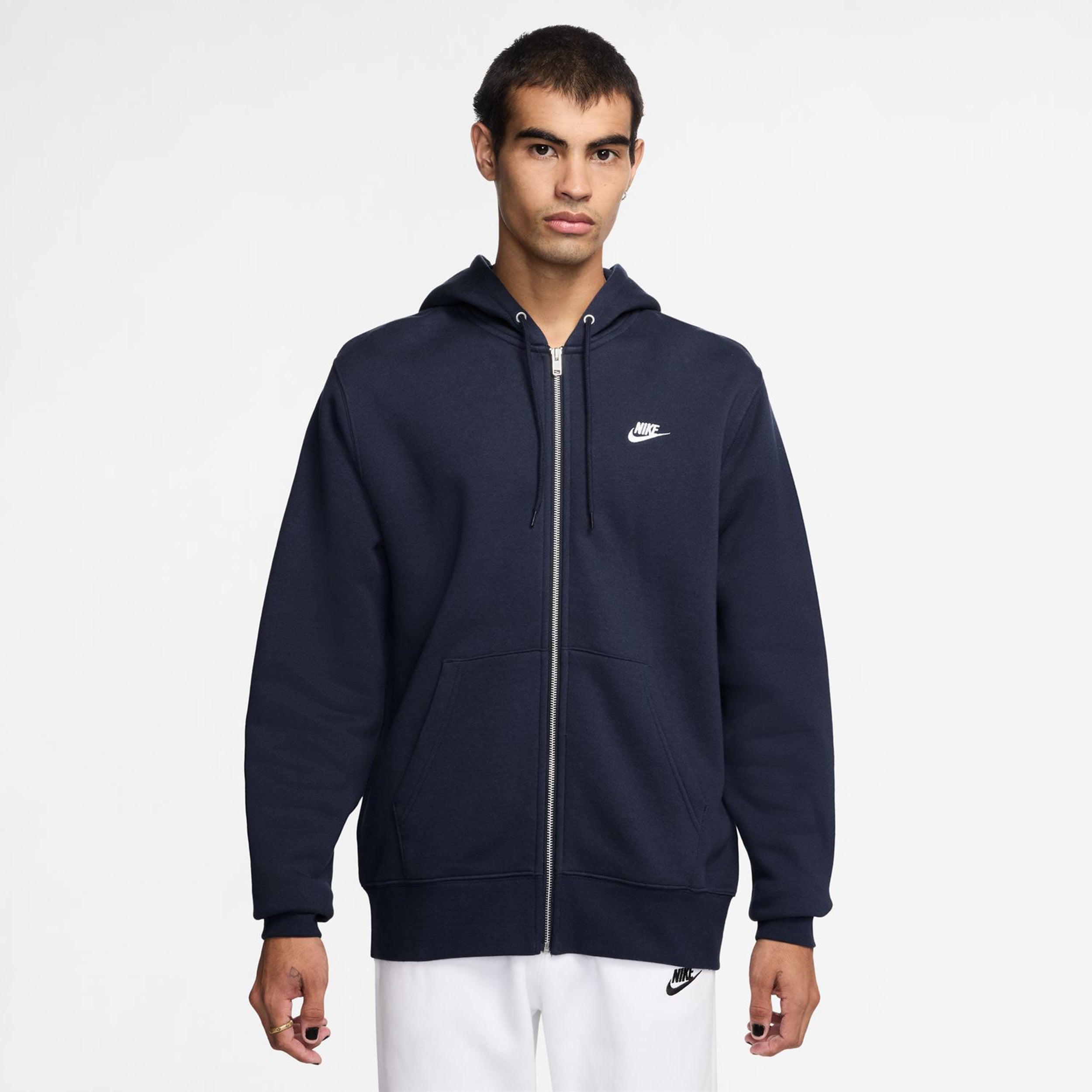 Nike Club Bb Full-Zip Sudadera Con Cremallera Hombres-Azul Oscuro
