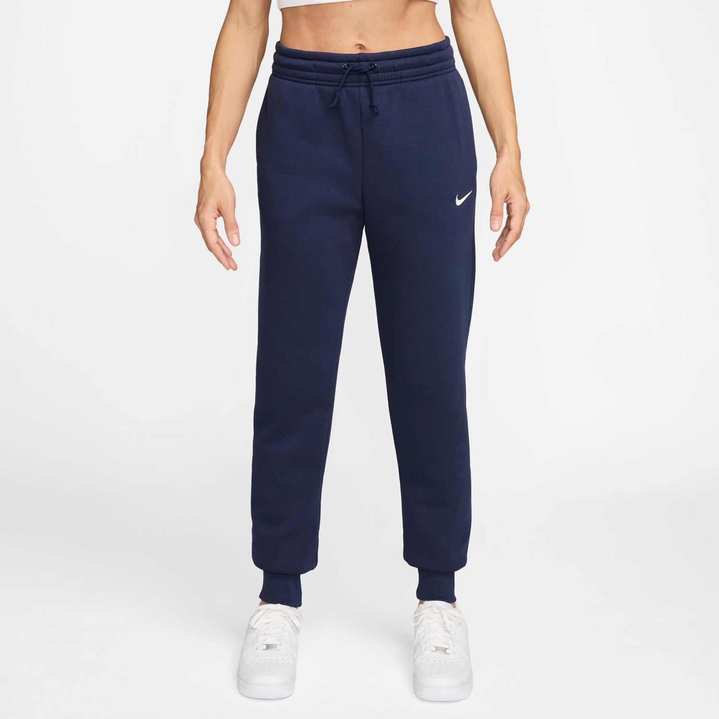 Nike Phoenix Fleece Mid Rise Pantalón De Entrenamiento Mujeres-Azul Oscuro