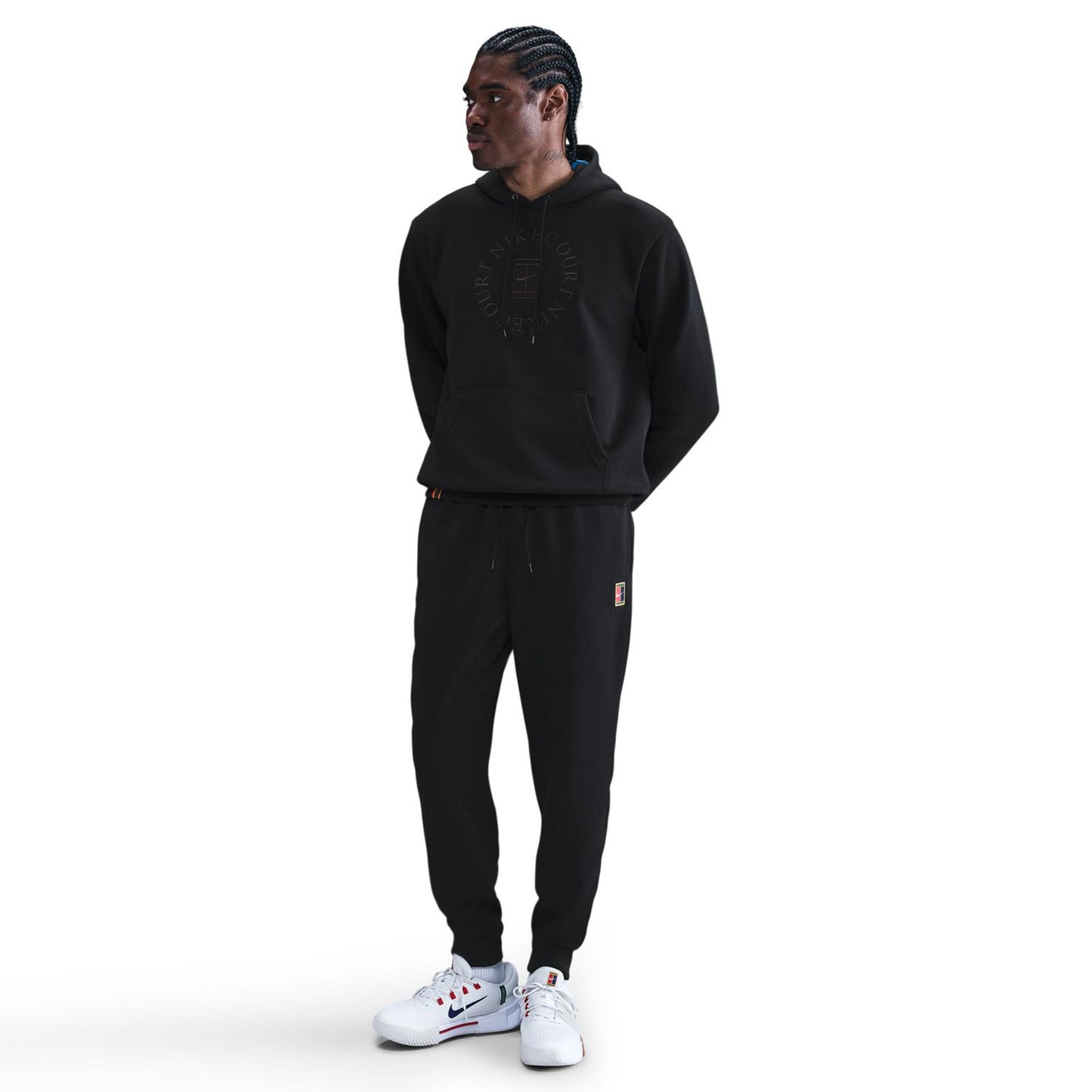 Nike Court Dri-Fit Heritage Fleece Pantalón De Entrenamiento Hombres-Negro