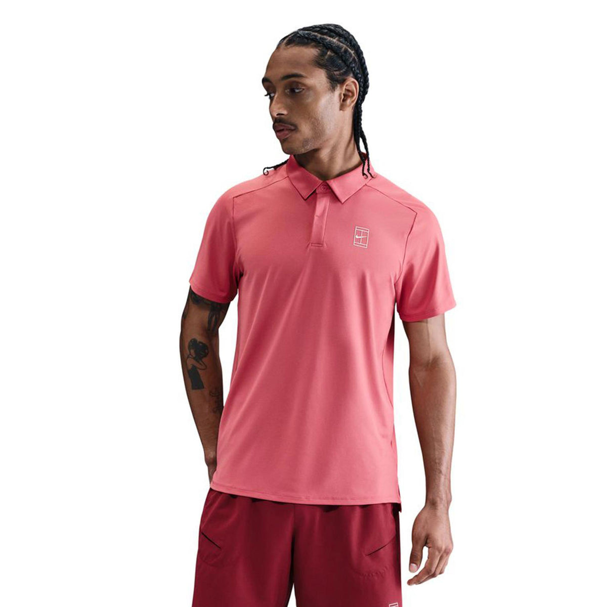 Nike Court Dri-Fit Advantage Polo Hombres-Berry