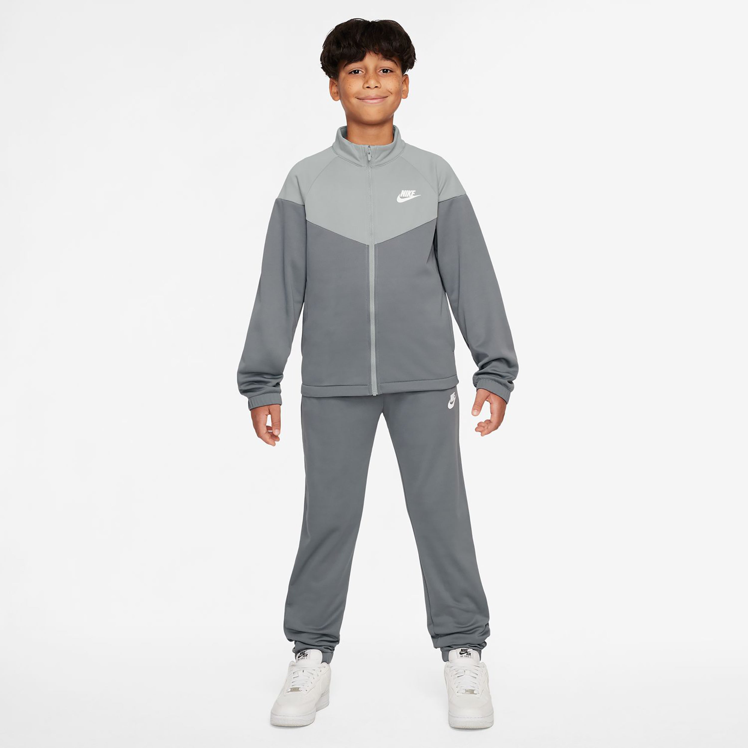 Nike Dri-Fit Full-Zip Chándal Niños-Gris