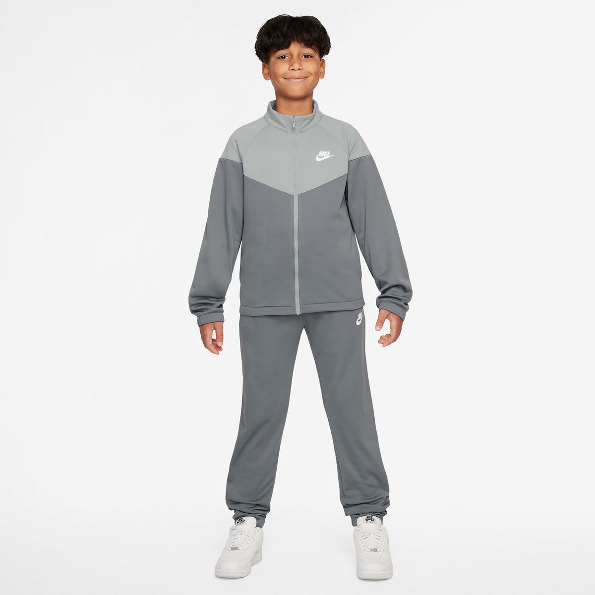 Nike Dri-Fit Full-Zip Chándal Niños-Gris