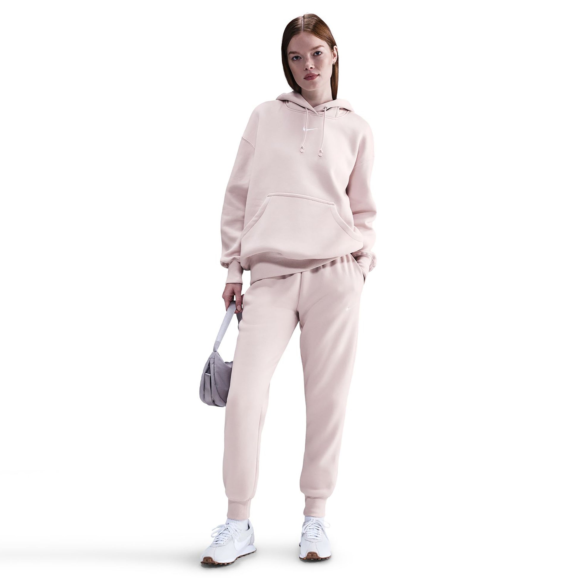 Nike Phoenix Fleece Mid Rise Pantalón de entrenamiento Mujeres-rosa viejo