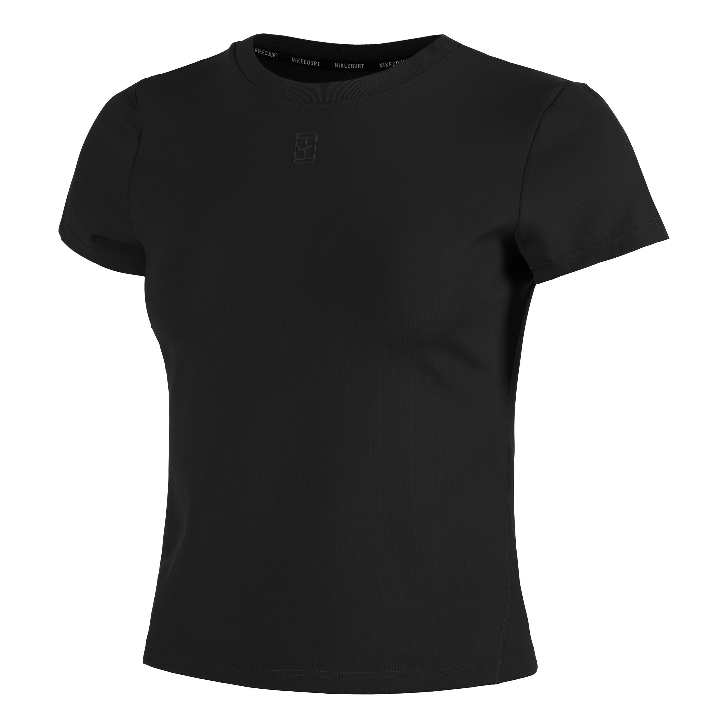 Nike Court Dri-Fit Advantage Camiseta De Manga Corta Mujeres-Negro,Negro
