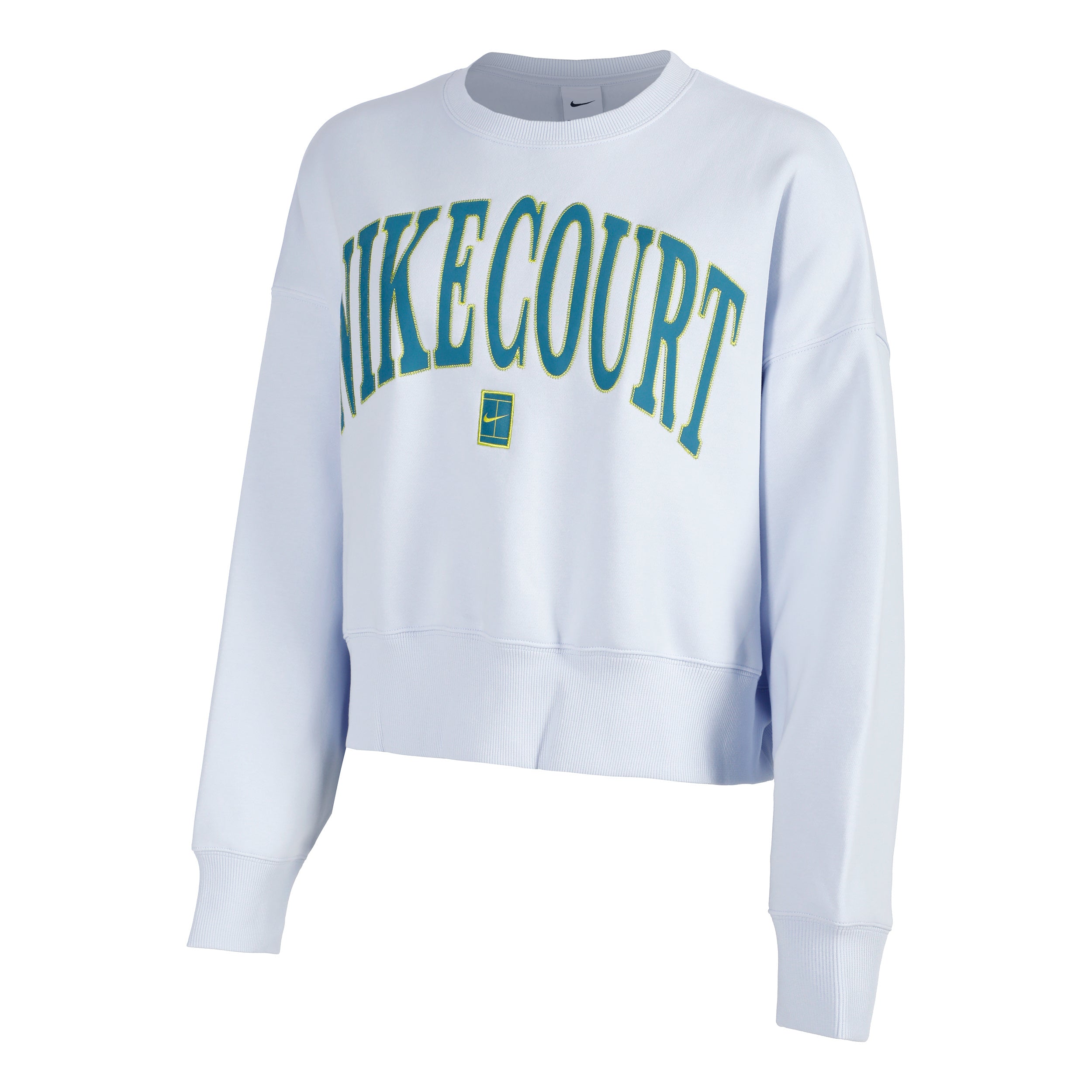 Nike Court Heritage Phoenix Fleece Oversized Crew High Rise Sudadera Mujeres - gris claro,