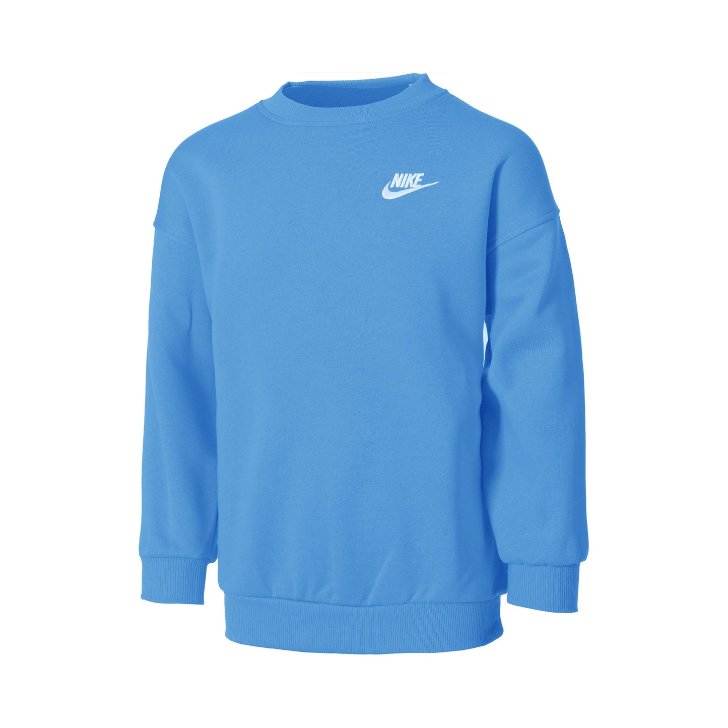 Nike Club Fleece Oversized Crew Sudadera Chicas-Azul,Blanco
