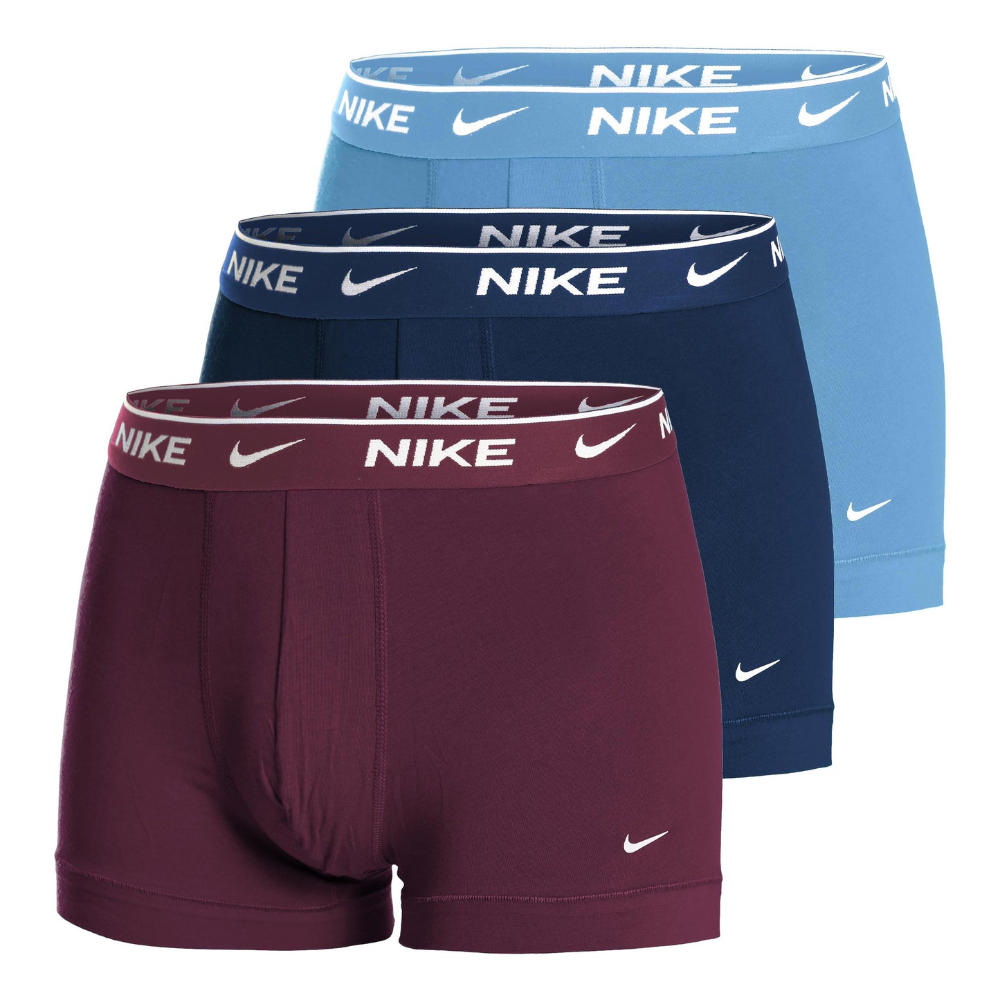 Nike Everyday Stretch Trunk Calzoncillos tipo bóxer Pack de 3 Hombres - azul claro, rojo oscuro