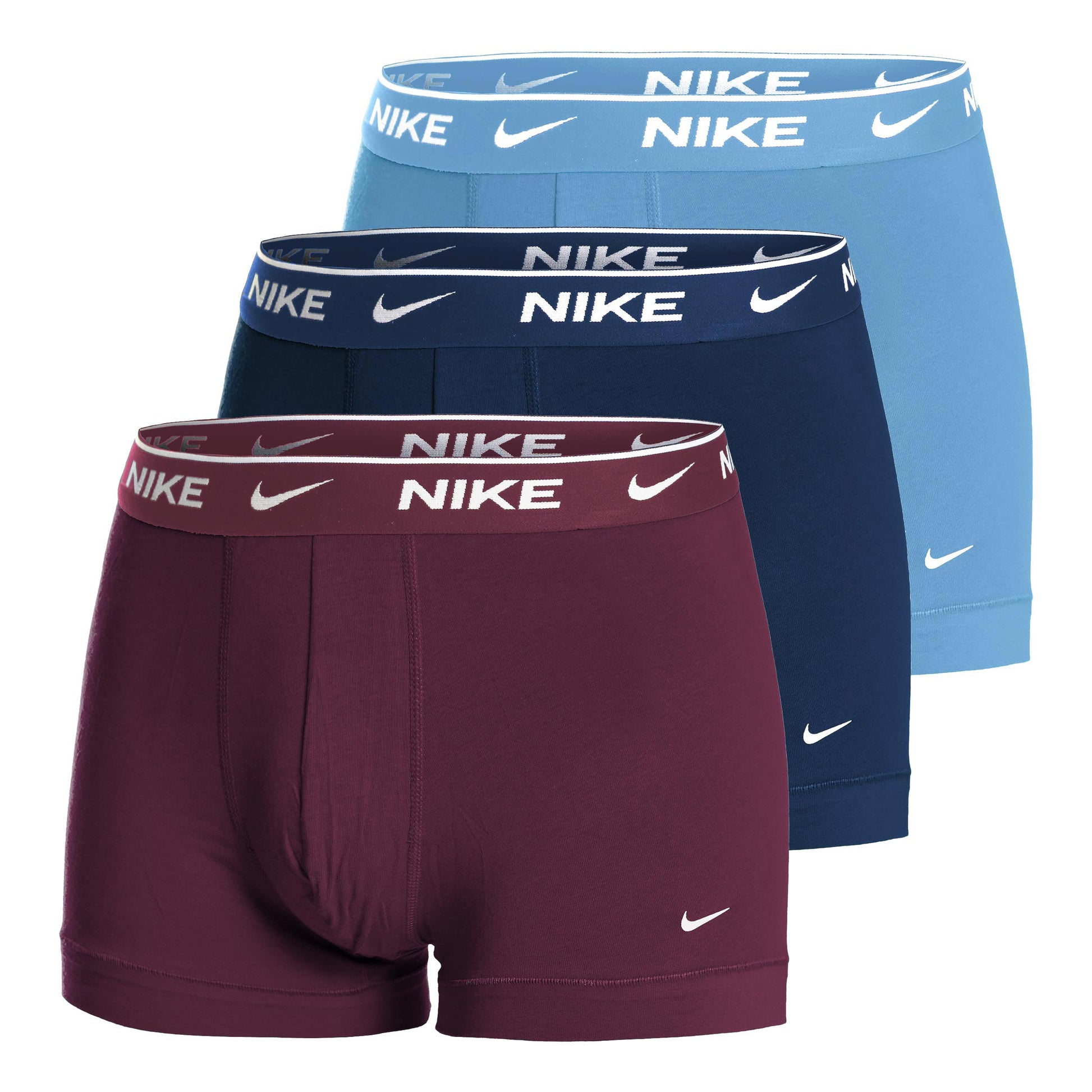 Nike Everyday Stretch Trunk Calzoncillos tipo bóxer Pack de 3 Hombres - azul claro, rojo oscuro