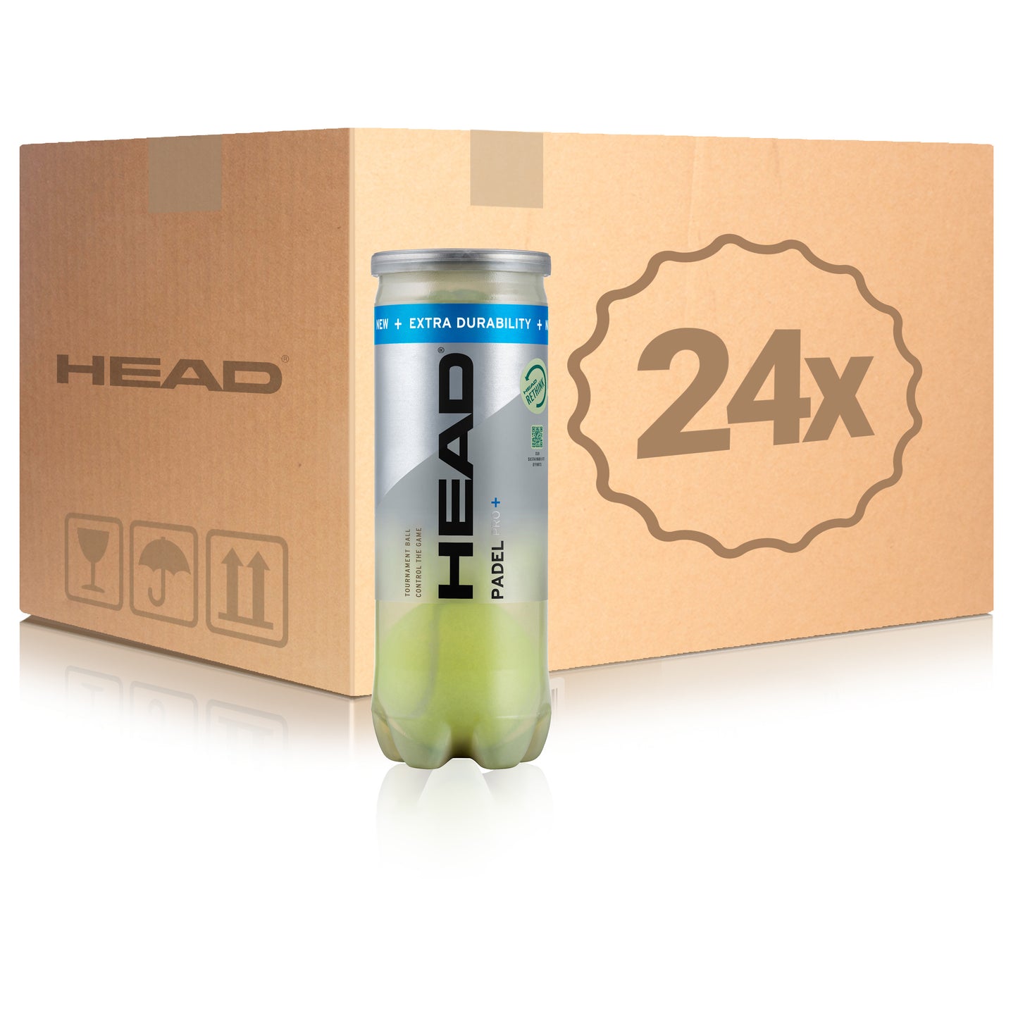 HEAD 24 botes de 3 pelotas Padel Pro+ En caja