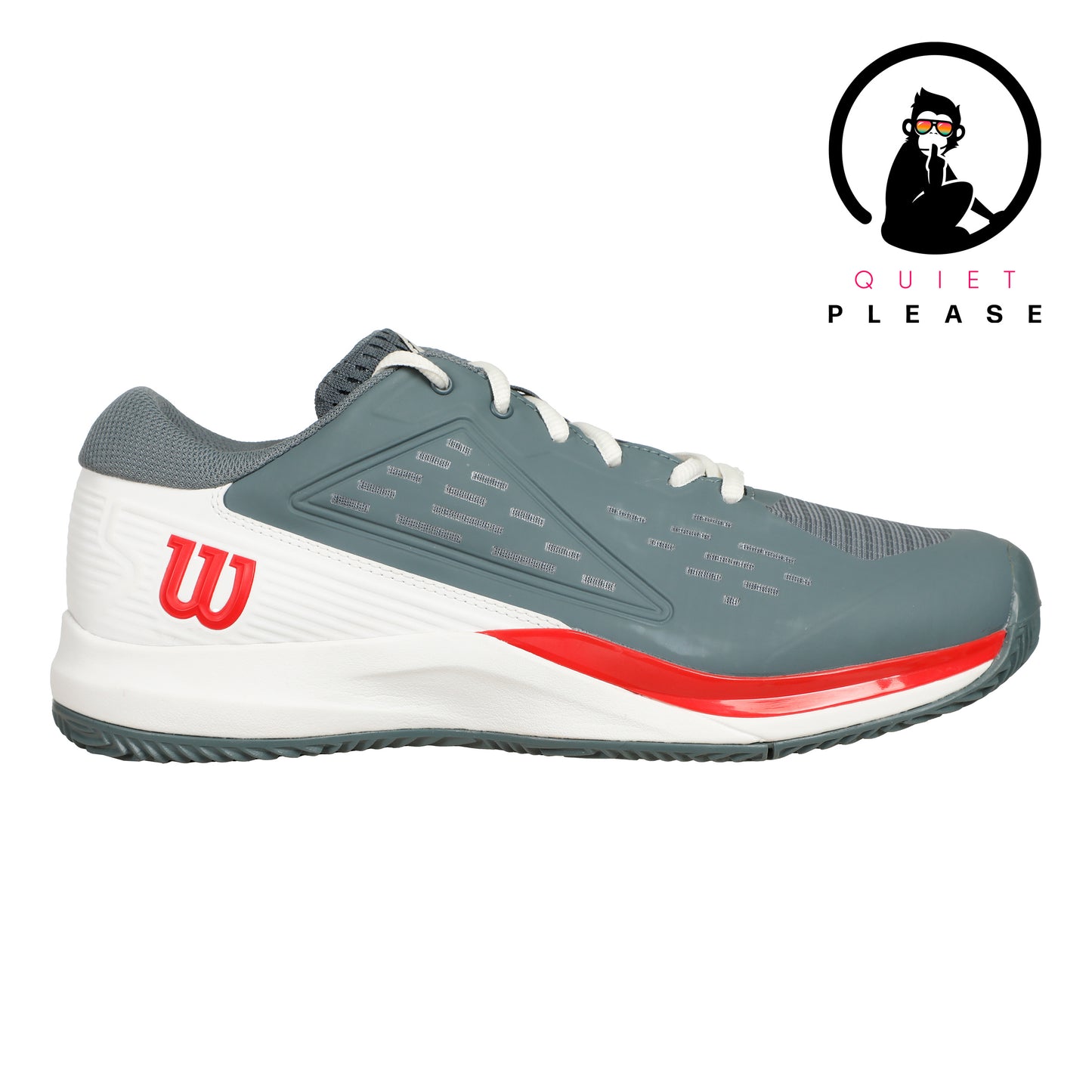 Wilson Rush Pro Ace Quiet Please Zapatilla Tierra Batida Hombres-Gris,Naranja