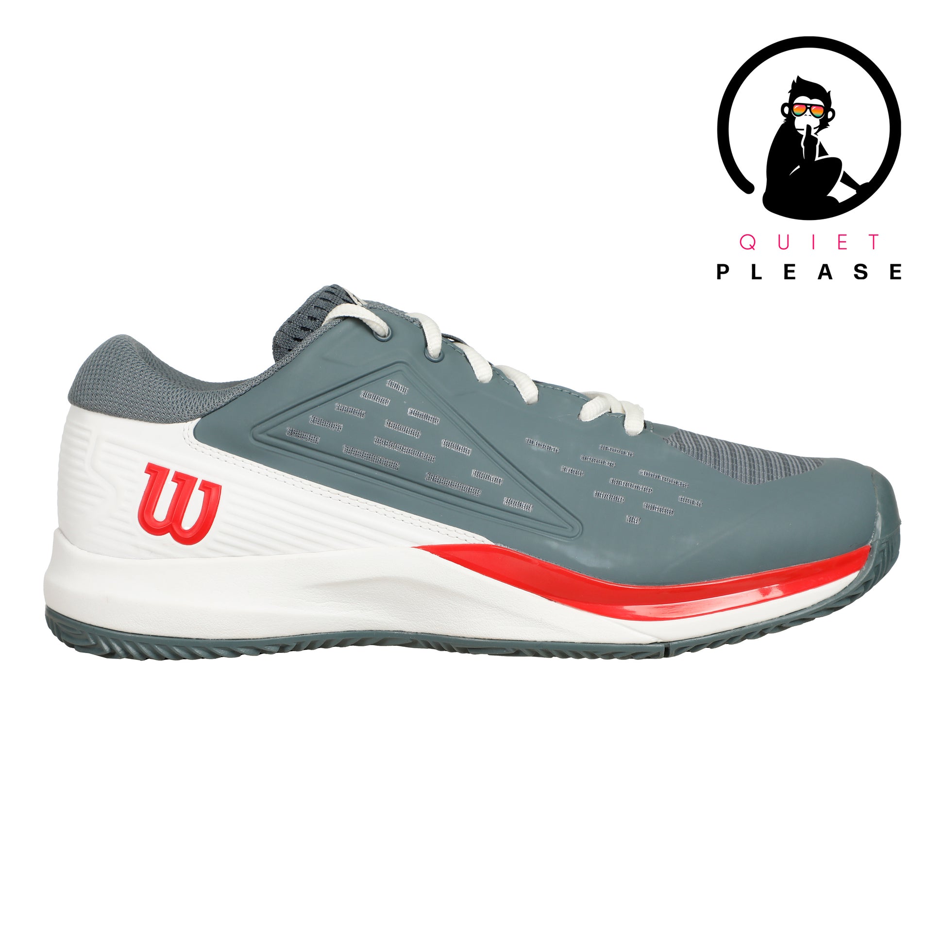 Wilson Rush Pro Ace Quiet Please Zapatilla Tierra Batida Hombres-Gris,Naranja