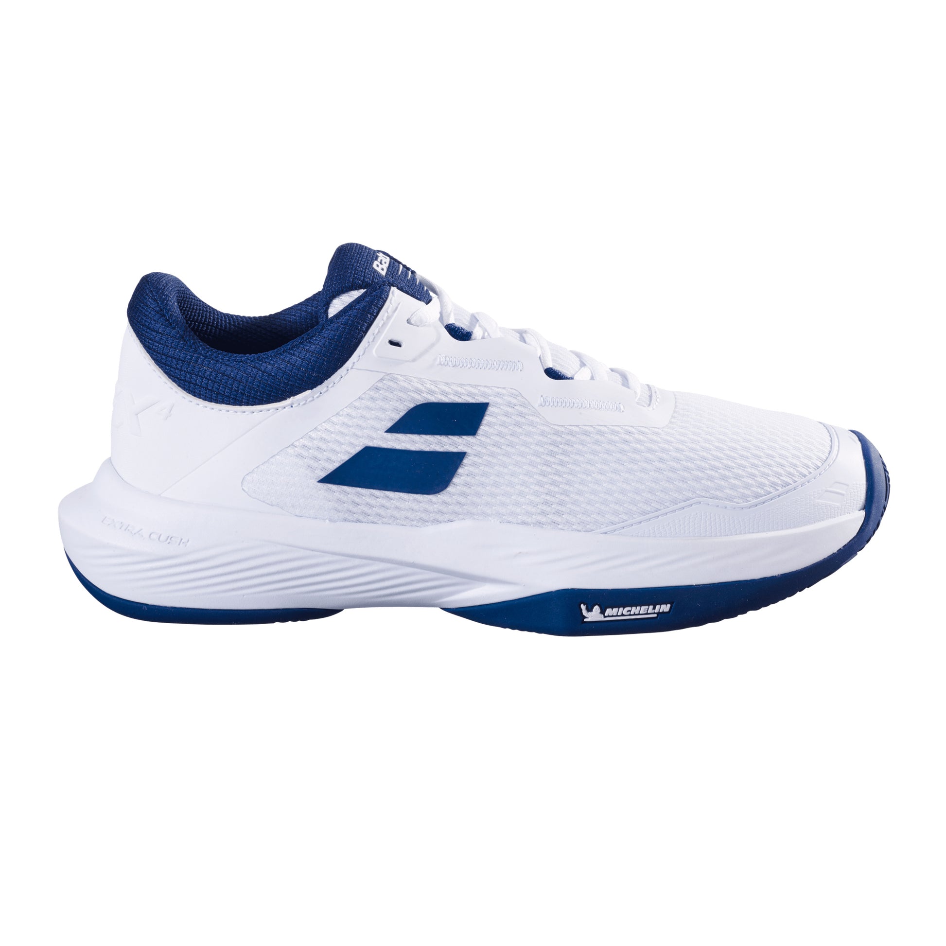 Babolat SFX 4 Zapatilla Tierra Batida Hombres-Blanco,Azul Oscuro