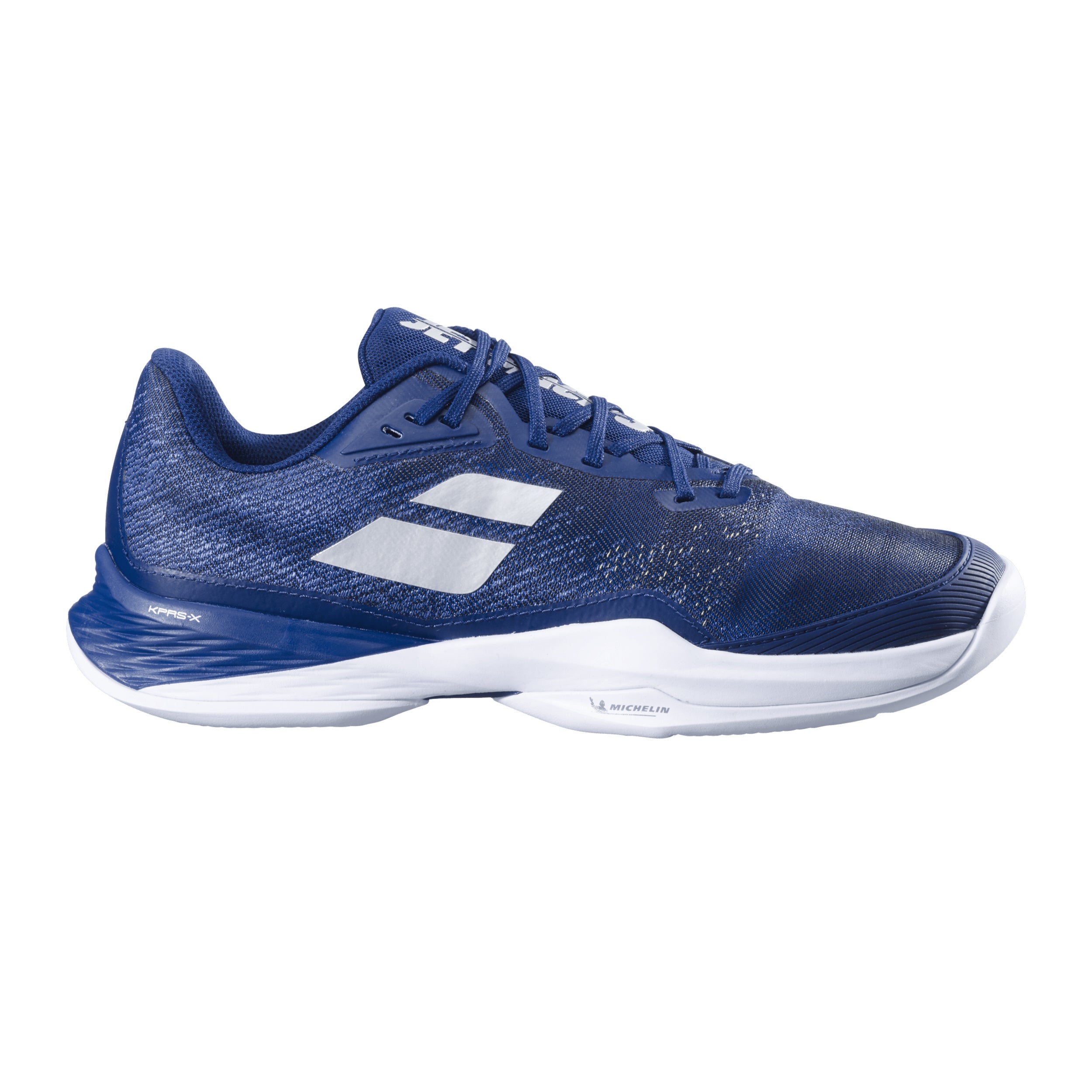 Babolat Jet Mach 3 Zapatilla Tierra Batida Hombres-Azul Oscuro,Blanco
