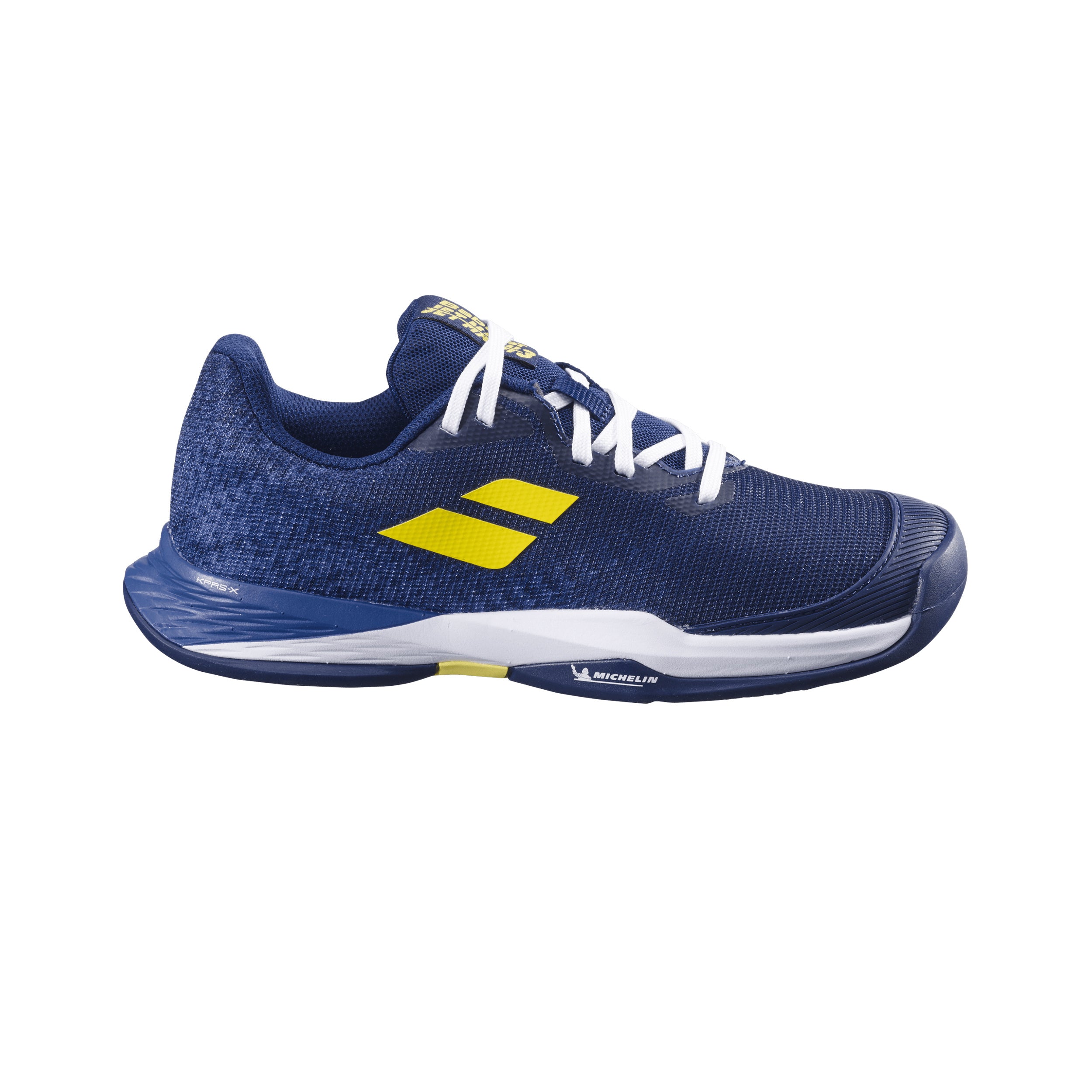 Babolat Jet Mach 3 Zapatilla Tierra Batida Niños-Azul Oscuro,Amarillo