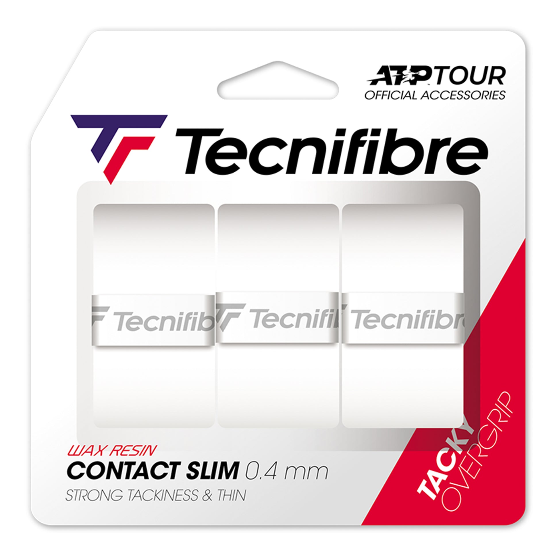 Tecnifibre Contact Slim 3er Pack De 3-Blanco
