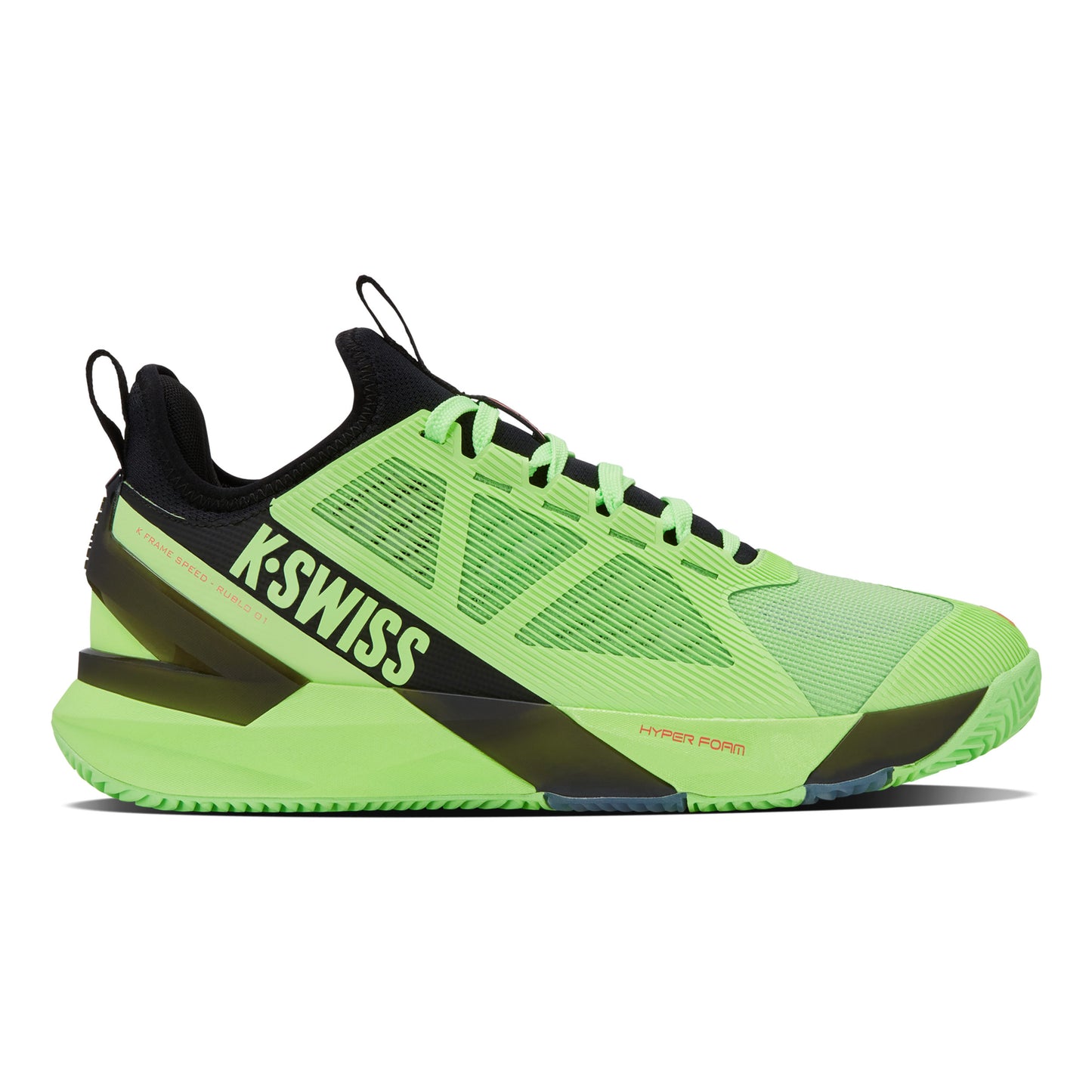 K-Swiss K-Frame Speed Rublo Zapatilla Tierra Batida Hombres-Verde Neón,Negro