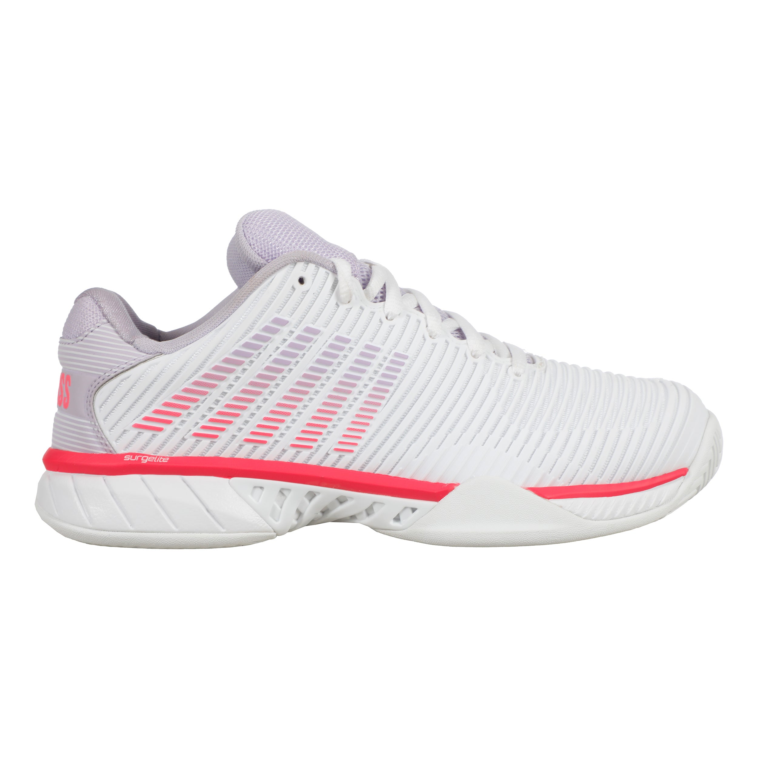 K-Swiss Hypercourt Express 2 Zapatilla Todas Las Superficies Mujeres-Blanco,Rosa Neón