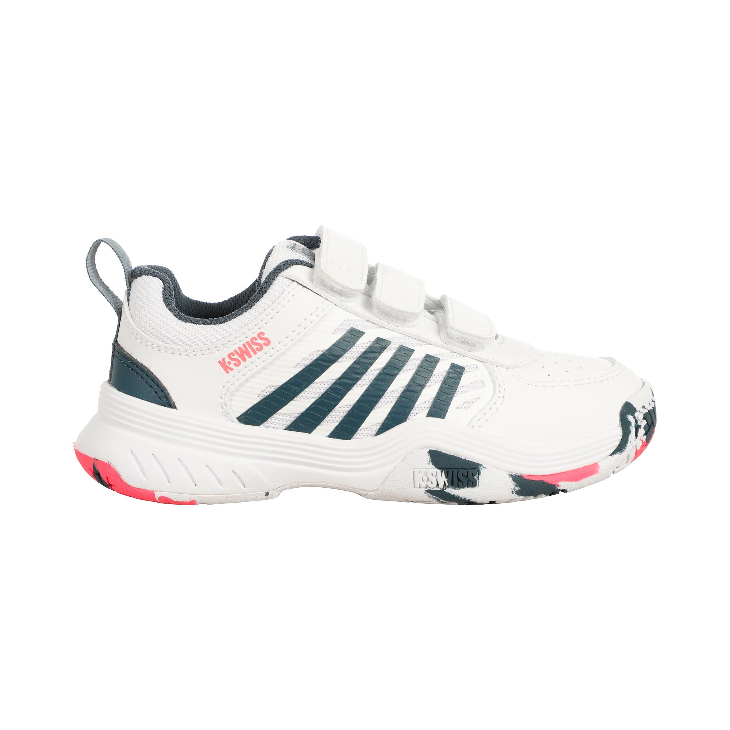 K-Swiss Court Express 2 Strap Zapatilla Todas Las Superficies Niños-Blanco,Color Petróleo
