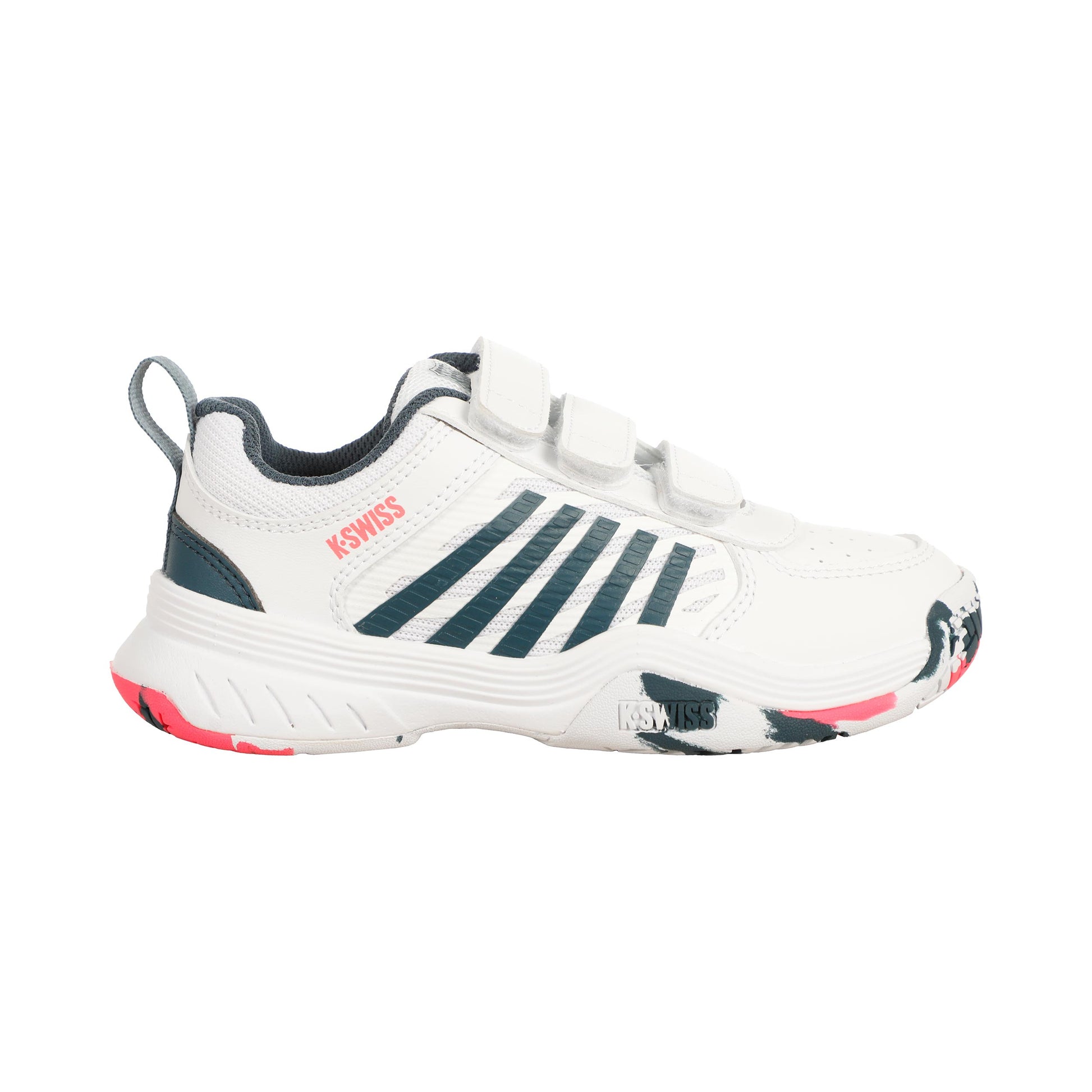 K-Swiss Court Express 2 Strap Zapatilla Todas Las Superficies Niños-Blanco,Color Petróleo