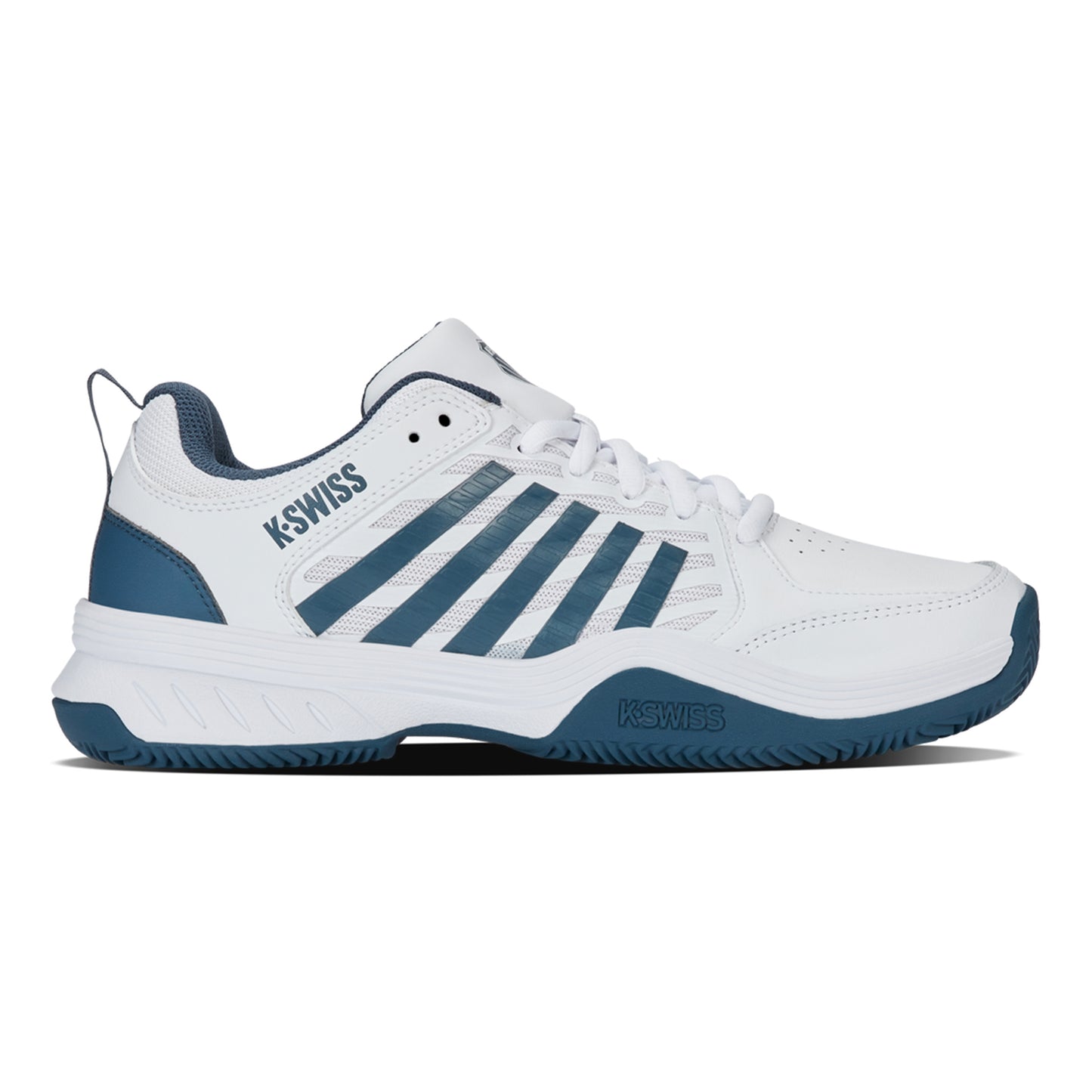 K-Swiss Court Express 2 Zapatilla Tierra Batida Hombres-Blanco,Azul Oscuro