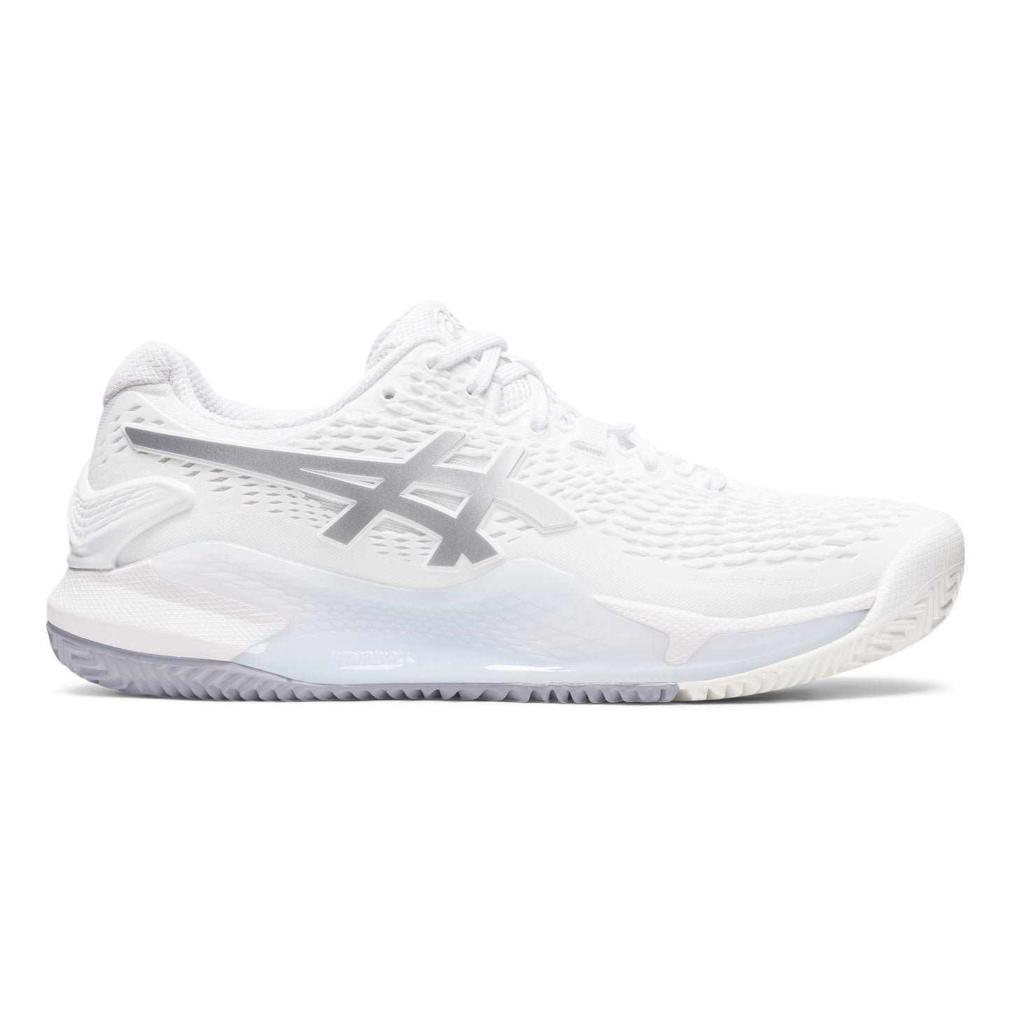 ASICS Gel-Resolution 9 Zapatilla tierra batida Mujeres - blanco, plateado