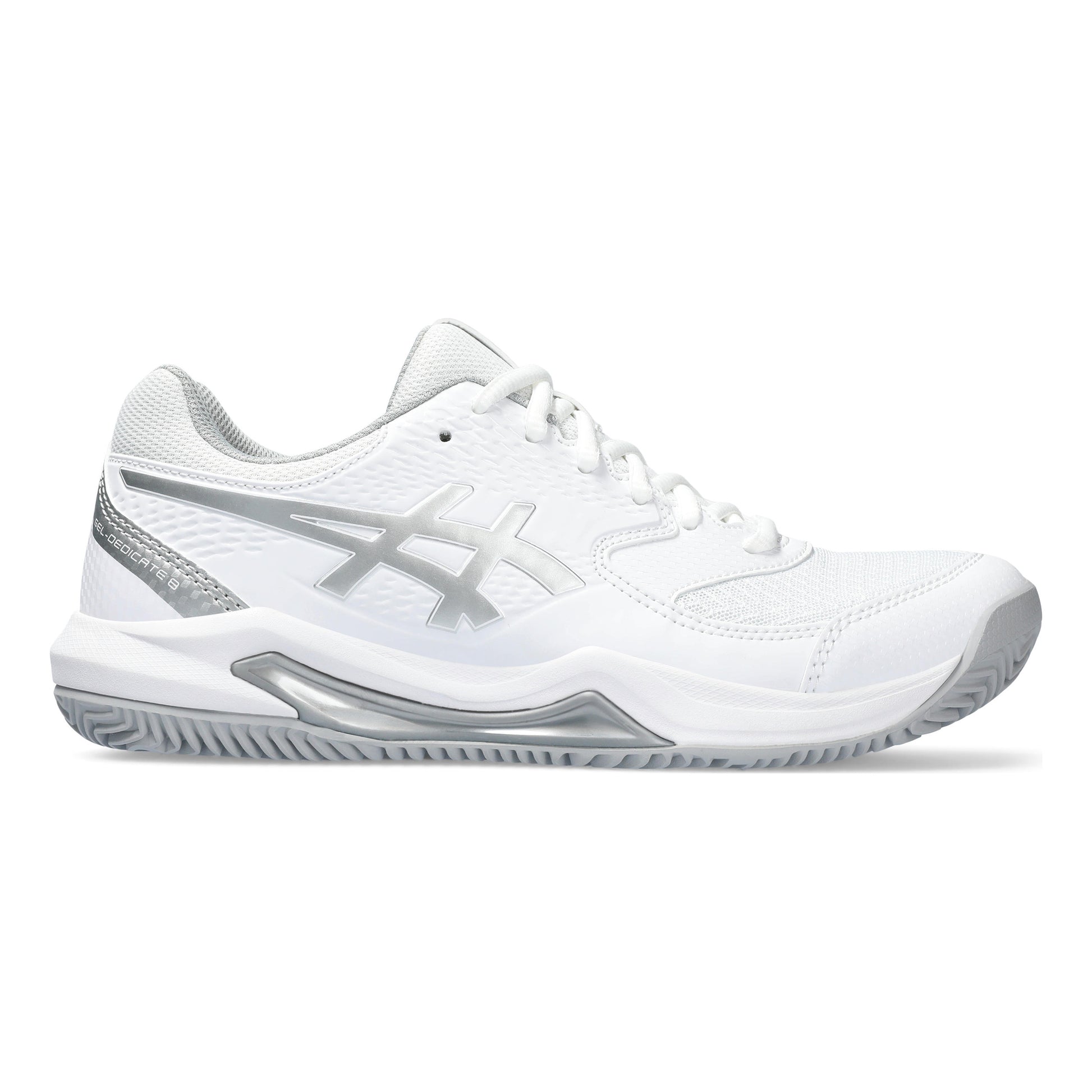 ASICS Gel-Dedicate 8 Zapatilla tierra batida Mujeres - blanco, plateado