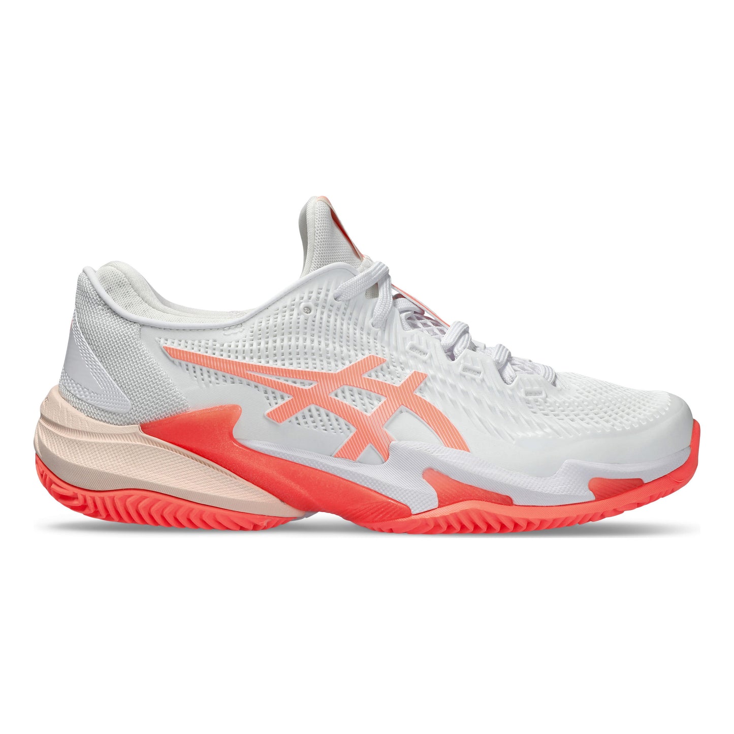 ASICS Court FF 3 Zapatilla tierra batida Mujeres - blanco, coral