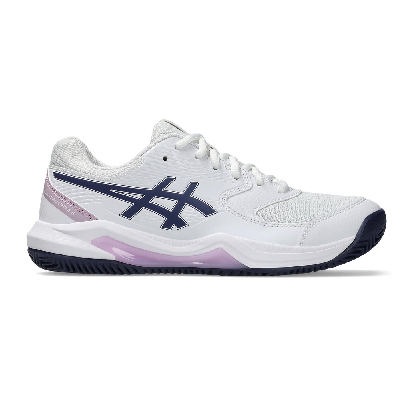 ASICS Gel-Dedicate 8 Zapatilla tierra batida Mujeres - blanco, azul oscuro