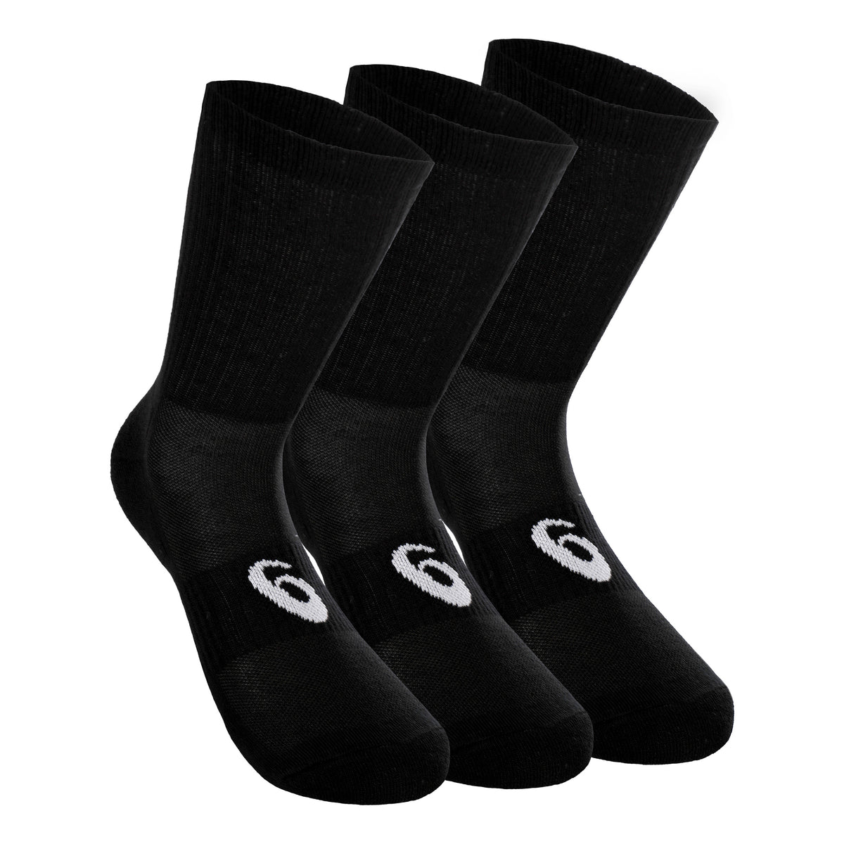 ASICS Crew Calcetines Deporte Pack De 3-Negro,Blanco